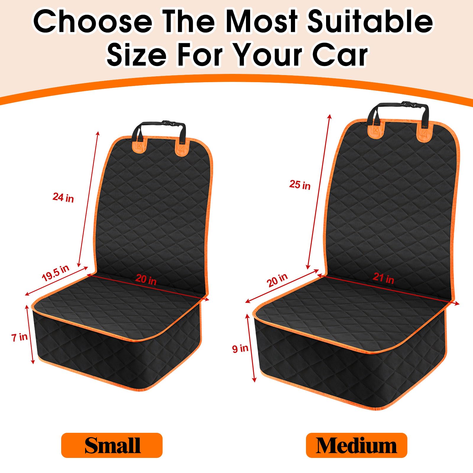 NECKORY Dog Car Seat Cover, Front Dog Car Seat Cover Nonslip Scratch-Proof Waterproof Pets Car Seat Covers SUV, Trucks, Sedans C