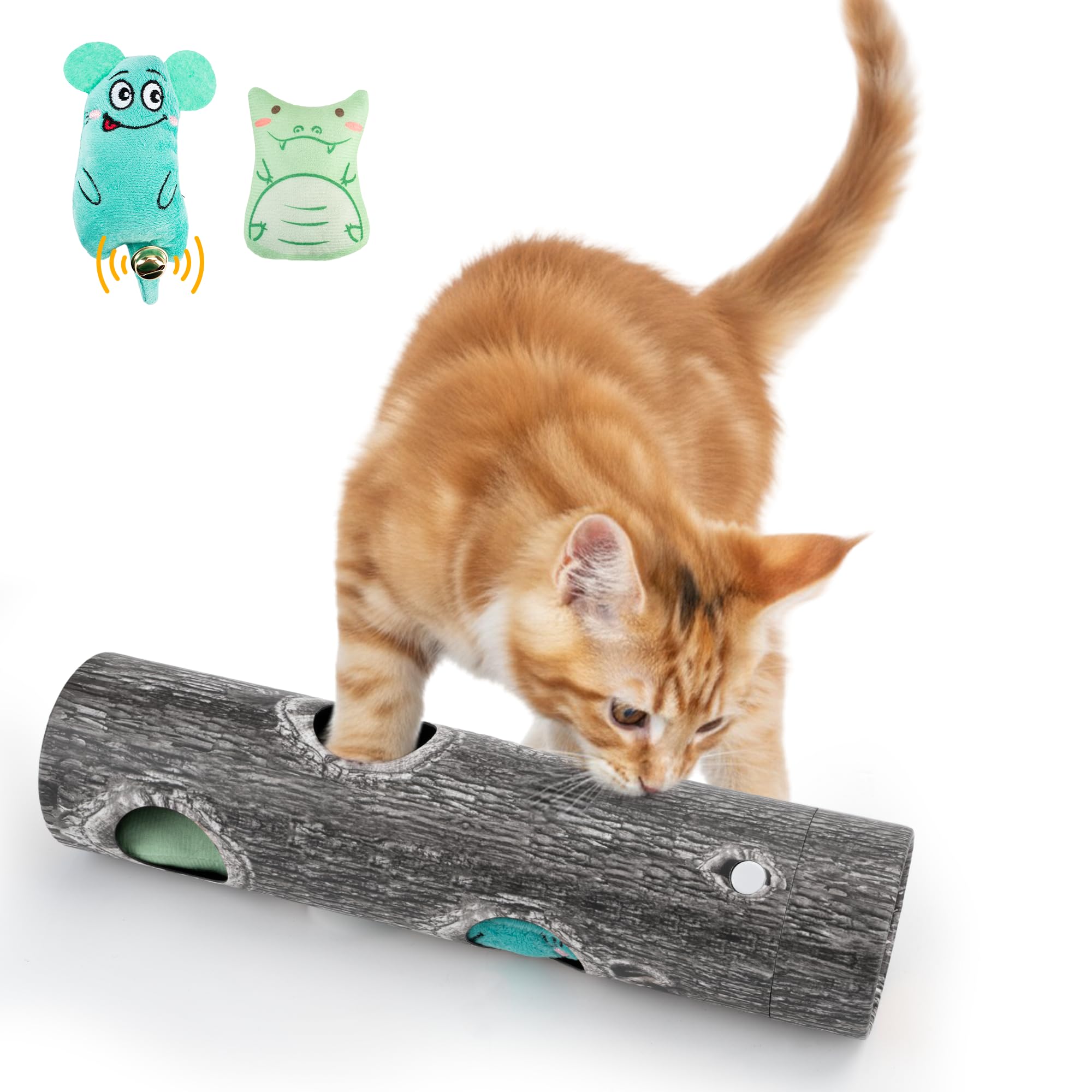 Homrich Interactive Cat Puzzle Toys for Indoor Cats, Hide Seek Funny Cat Toys with Plush Catnip Toys, Self Play Fun for Kitten A
