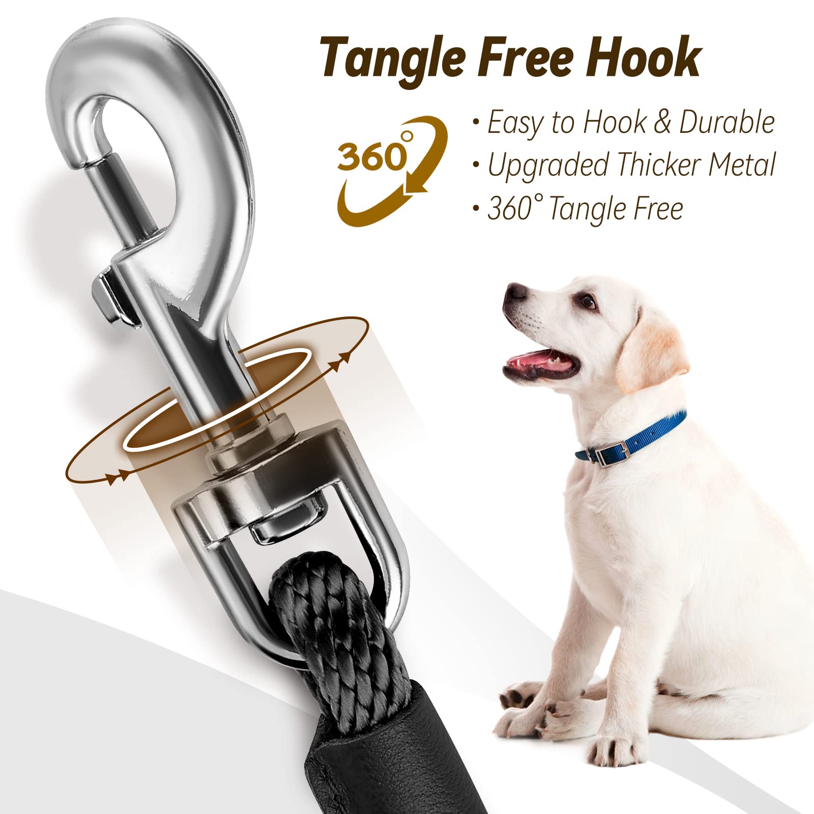 Lynxking Check Cord Dog Leash Long Lead Training Tracking Line Comfortable Handle Heavy Duty Puppy Rope 30Ft For Small Medium La