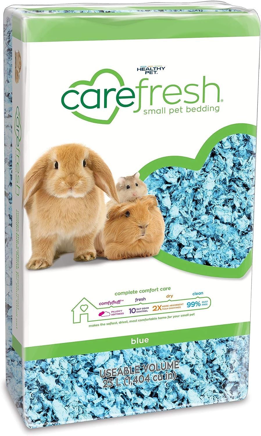 Carefresh 99% Dust-Free Blue Natural Paper Small Pet Bedding With Odor Control, 23 L