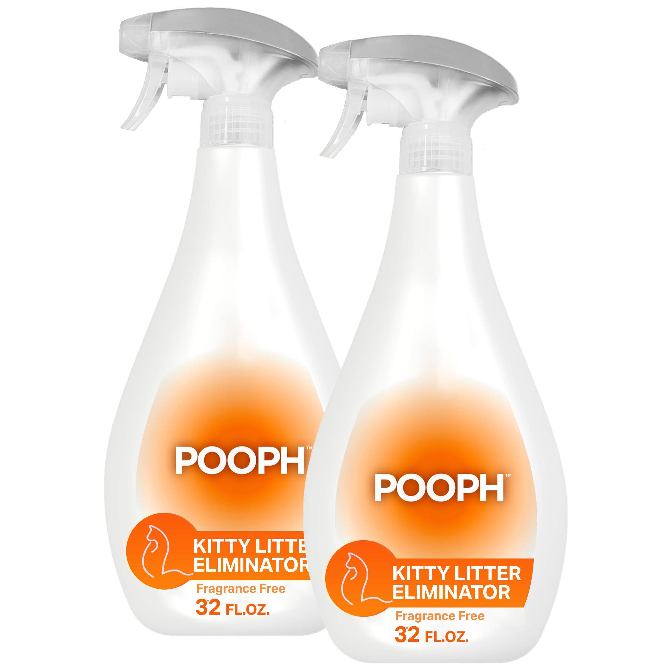 Pooph Kitty Spray - Odor Eliminator, 32Oz - Dismantles Odors On A Molecular Basis, Cats, Freshener, Eliminator, Urine, Poop, Pee, Deodorizer, Fresh, Clean, Furniture, Potty, Safe - 2 Pack