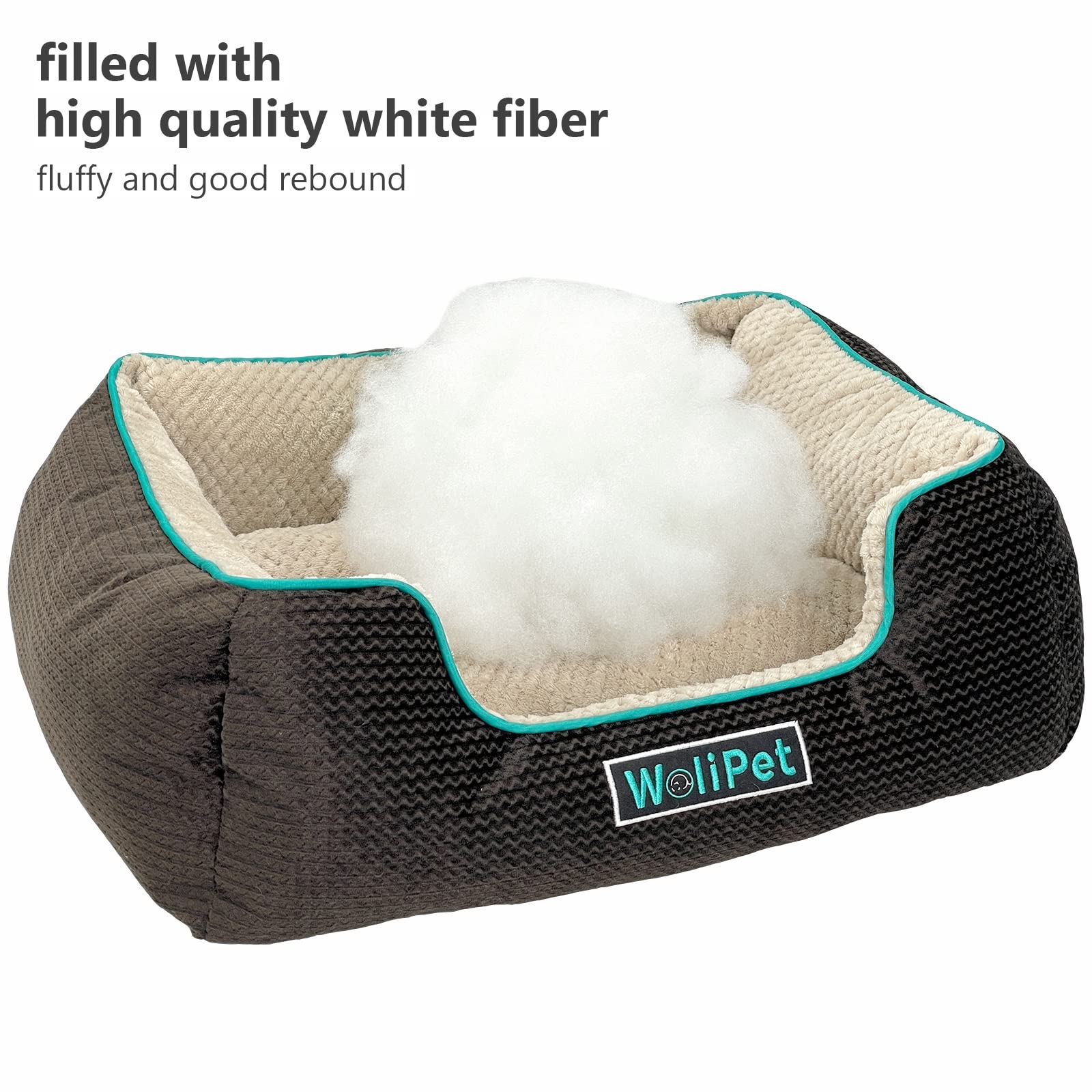 WoliPet Rectangular Dog Bed Pet Sofa Bed for Small and Medium-Sized Cats and Dogs Machine Washable Pet Bed Anti-Slip Bottom(25x2