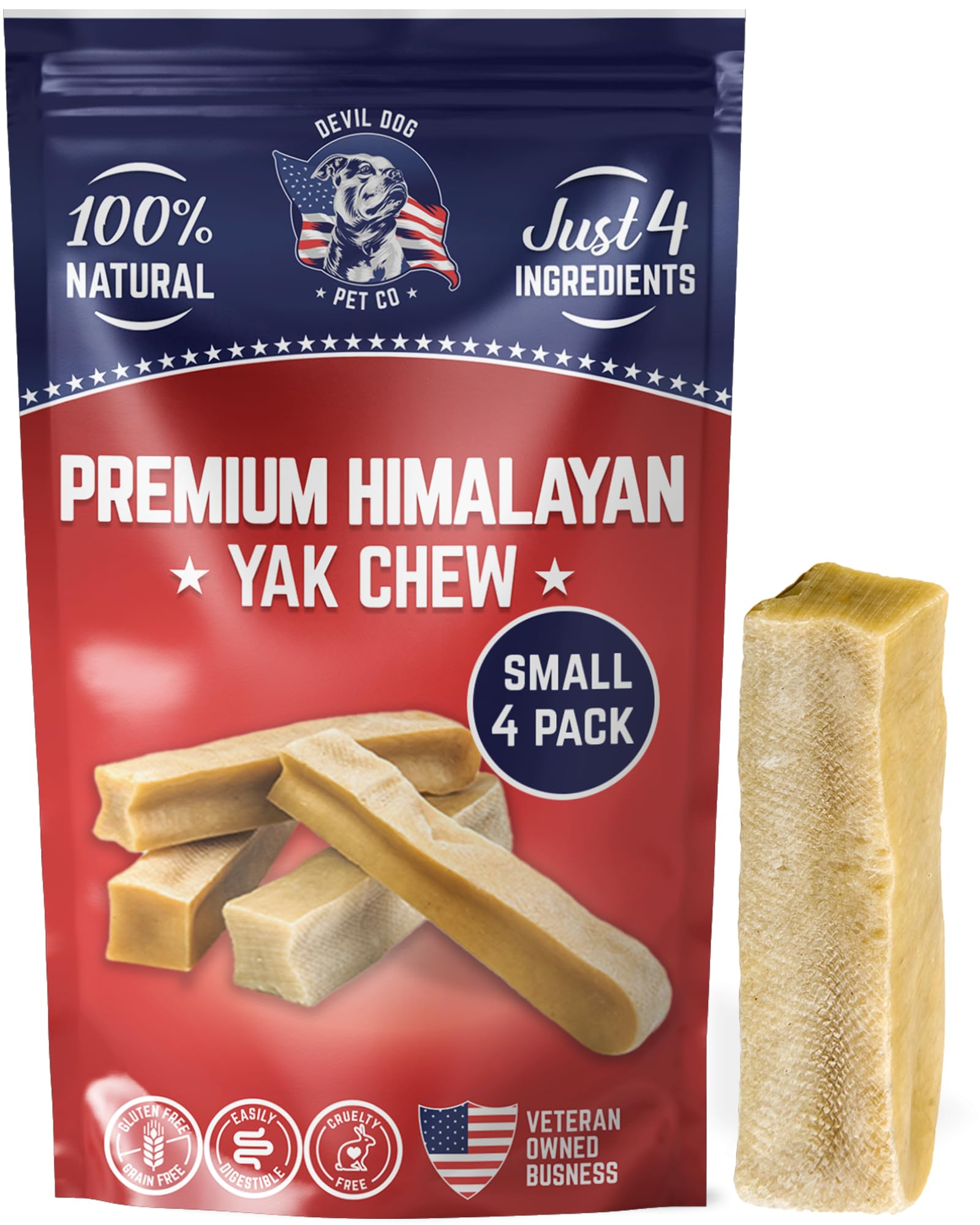 Devil Dog Pet Co Yak Cheese Dog Chews - Premium All Natural Dog Treats for Aggressive   Chewers - Long Lasting, Limited Ingredie