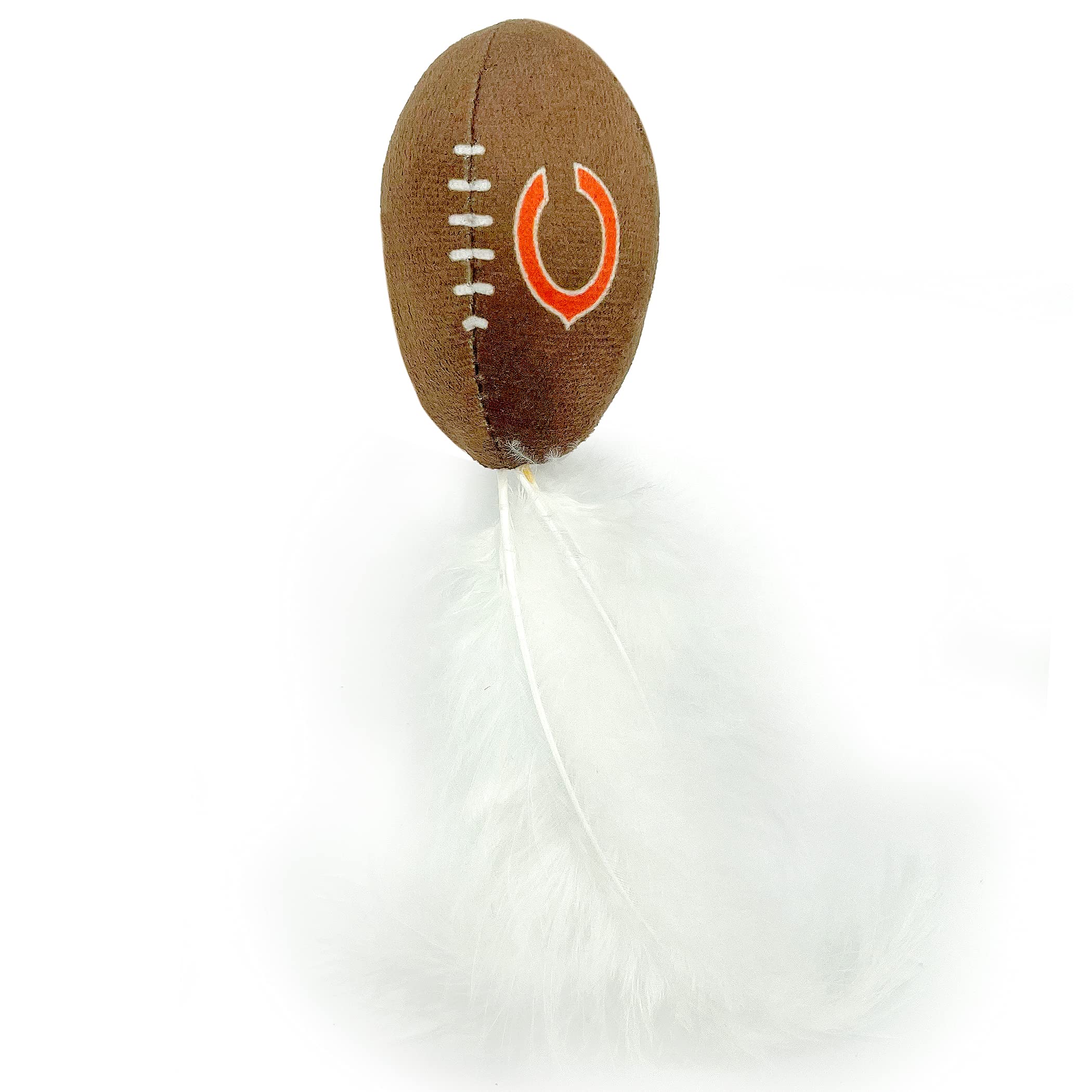 BEST PLUSH CAT TOY - NFL CHICAGO BEARS Complete Set of 3 piece Cat Toys filled with Fresh Catnip. Includes: 1 Helmet Cat Toy, 1