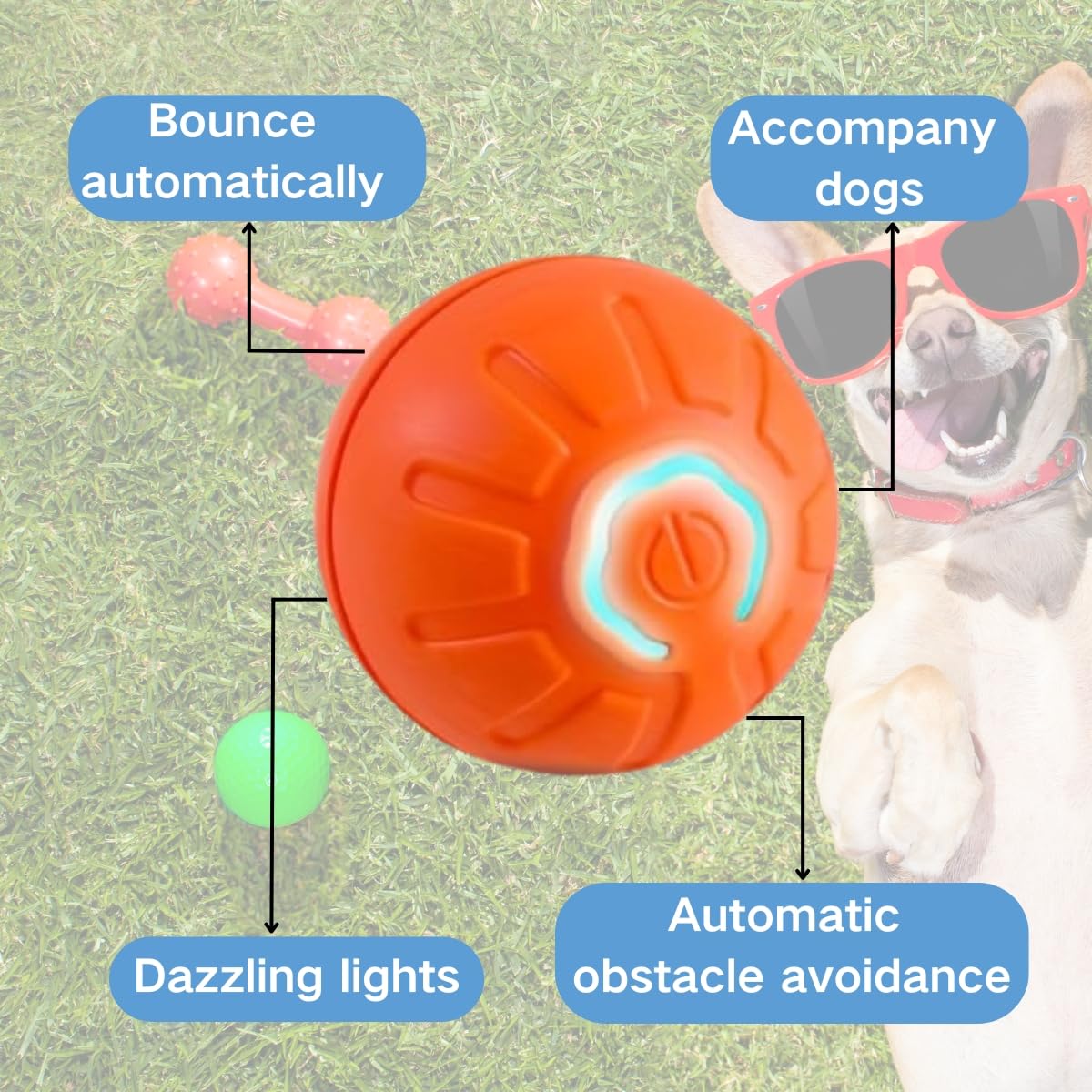 2Pcs Shaky Ball For Dogs, Shaky Ball Toy For Dogs, Vibrating Dog Ball, Vibrating Ball For Dogs, Shaky Ball Moving Dog Toy, Autom