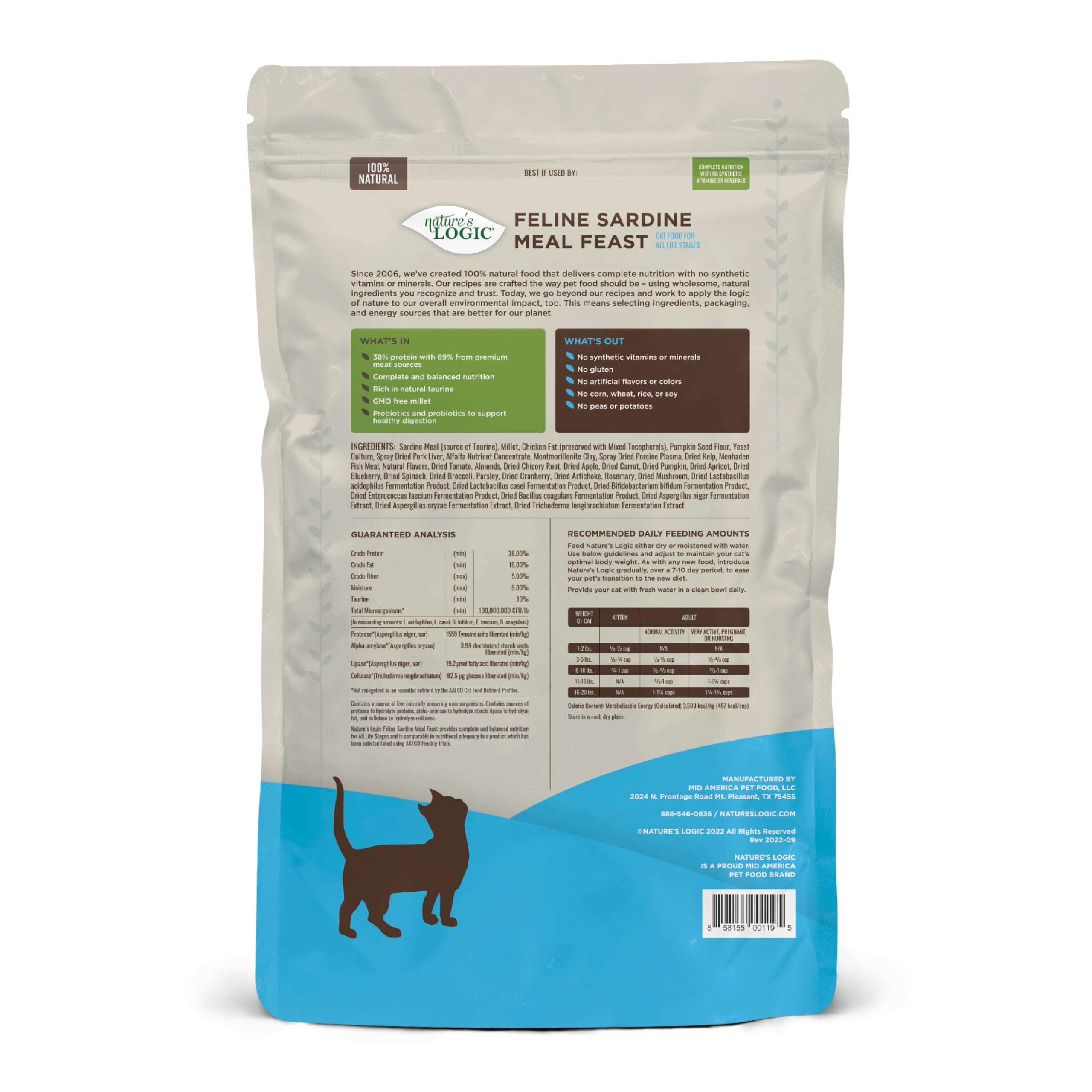 Natures Logic Sardine Dry Cat Food (1 Pack), 15.4 lb