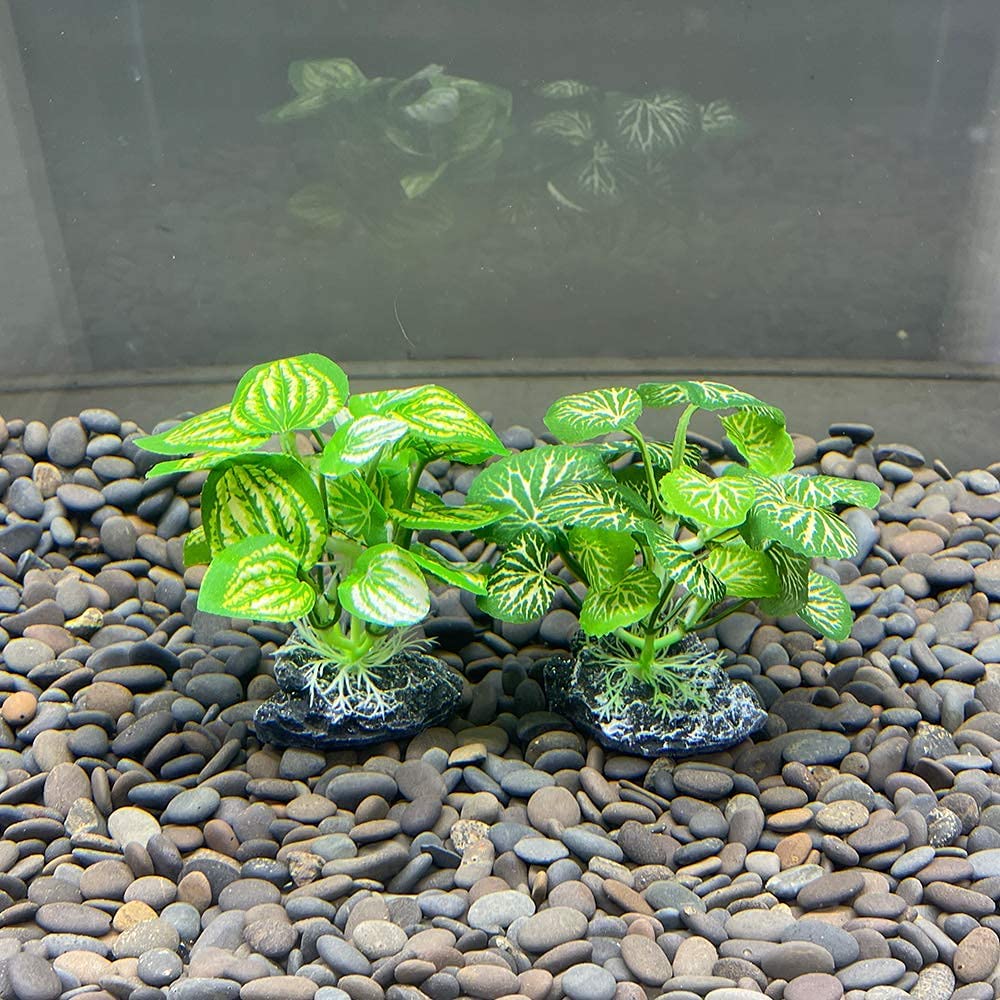 Smoothedo-Pets Aquarium Plants Betta Fish Tank Decorations 4Inch/Small Size Soft Silk Artificial Plant Goldfish Waterscape Fish Hides Snake Tank/Reptiles Plants