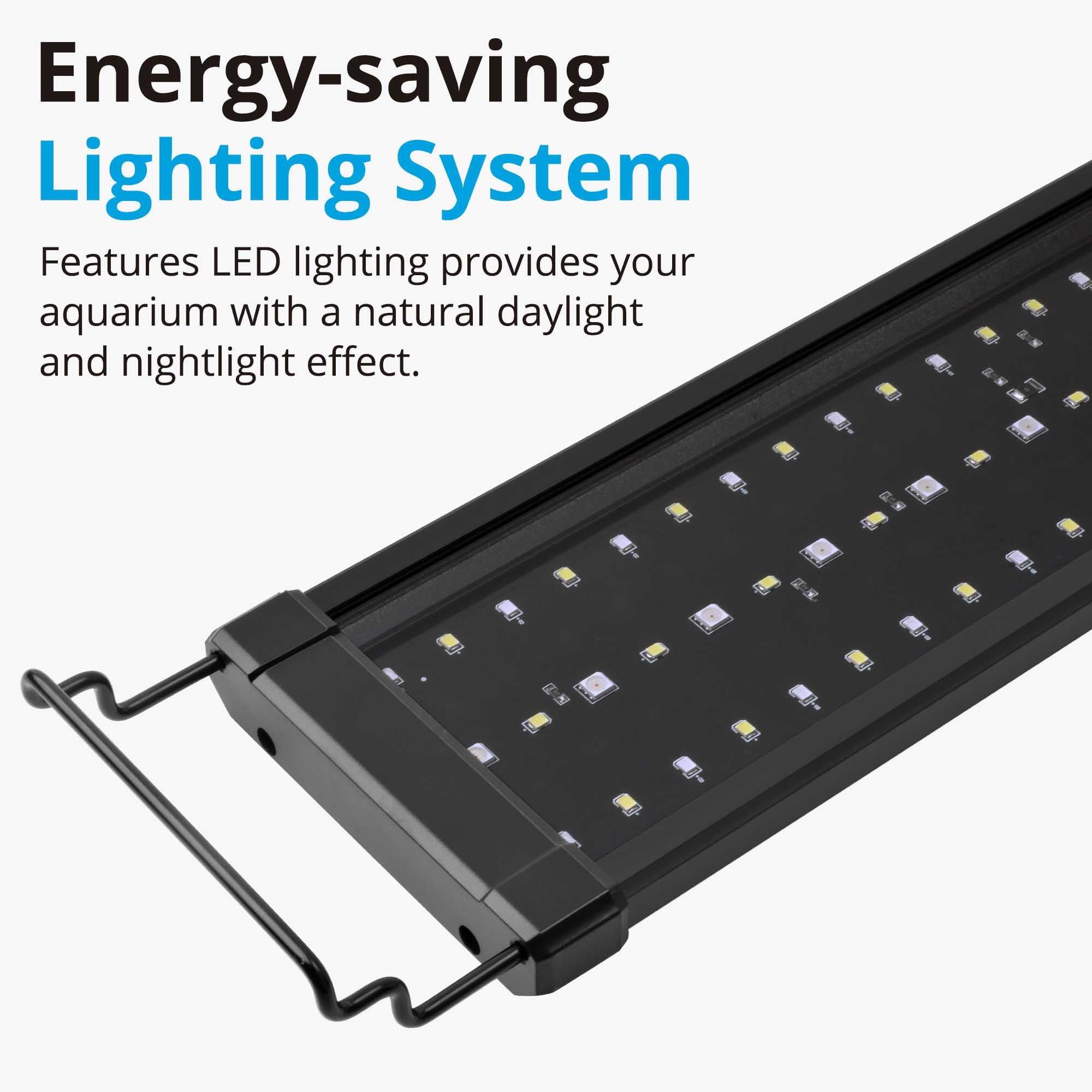 NICREW 36W Saltwater Aquarium Light - Marine LED Reef Light for Corals, Programmable Timer, 36-48 Inch, Blue & White