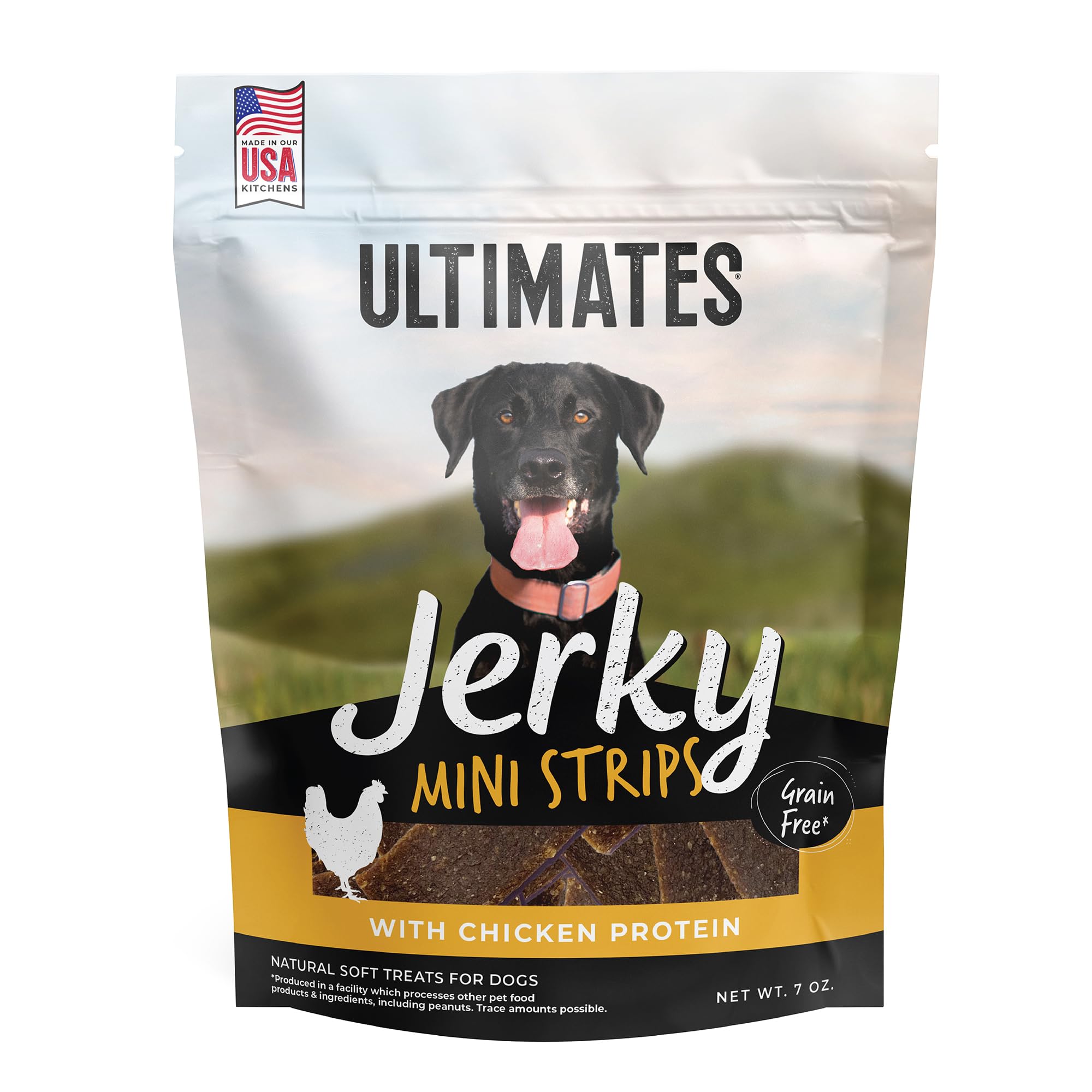 Ultimates Jerky Chicken Mini Strips Soft Grain-Free Dog Treats (7 oz. Pouch)