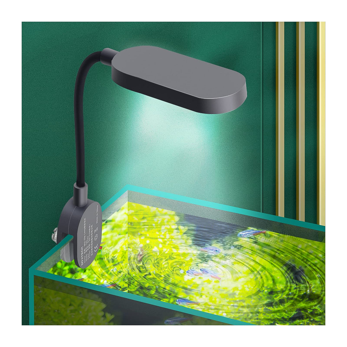 Upettools Aquarium Light With Adapter Led Clip On Fish Tank Light Small Full Spectrum Usb Light 360° Rotation Lighting 3W