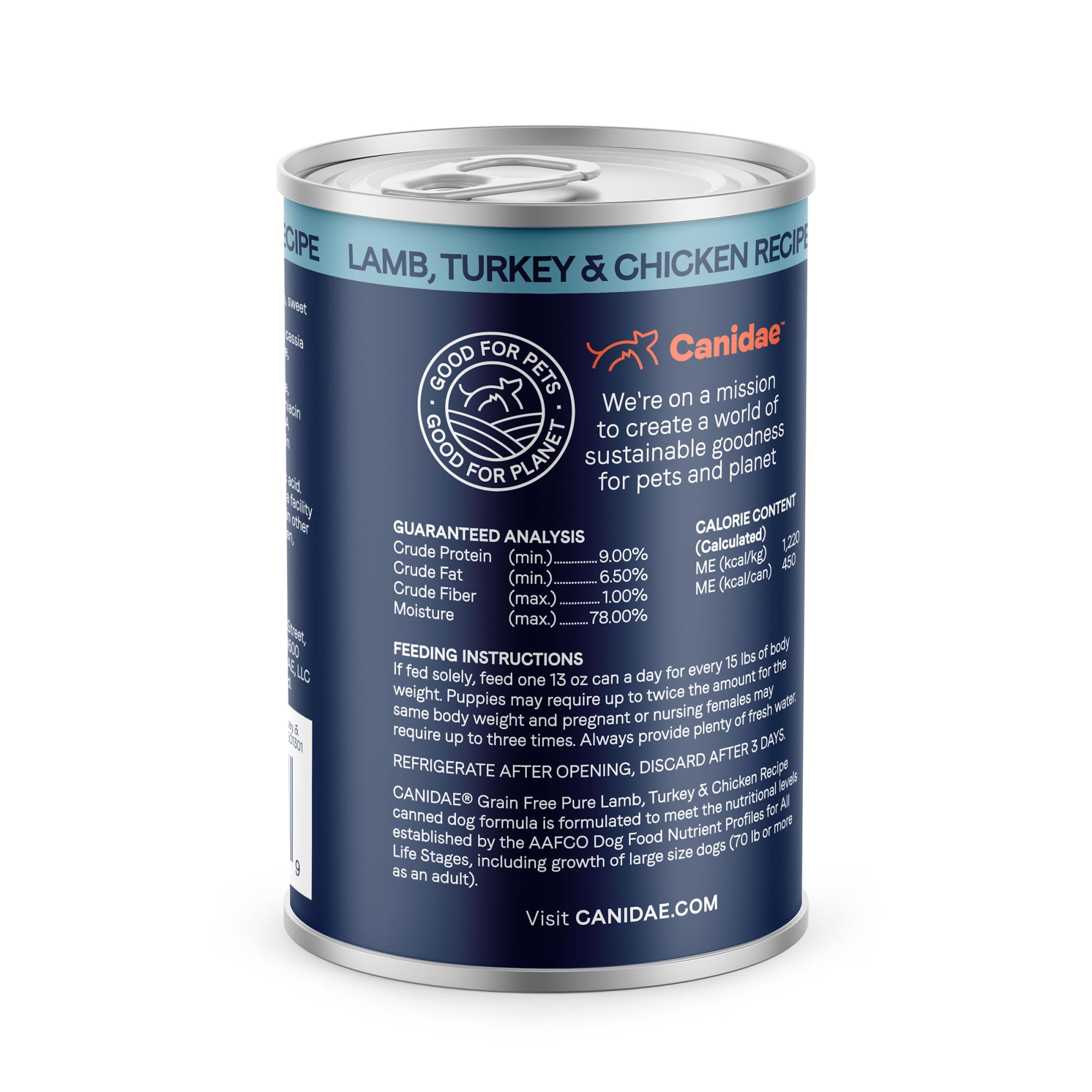 Canidae Pure Limited Ingredient Premium Wet Dog Food, Lamb, Turkey & Chicken Recipe, 13 oz. (Case of 12), Grain Free