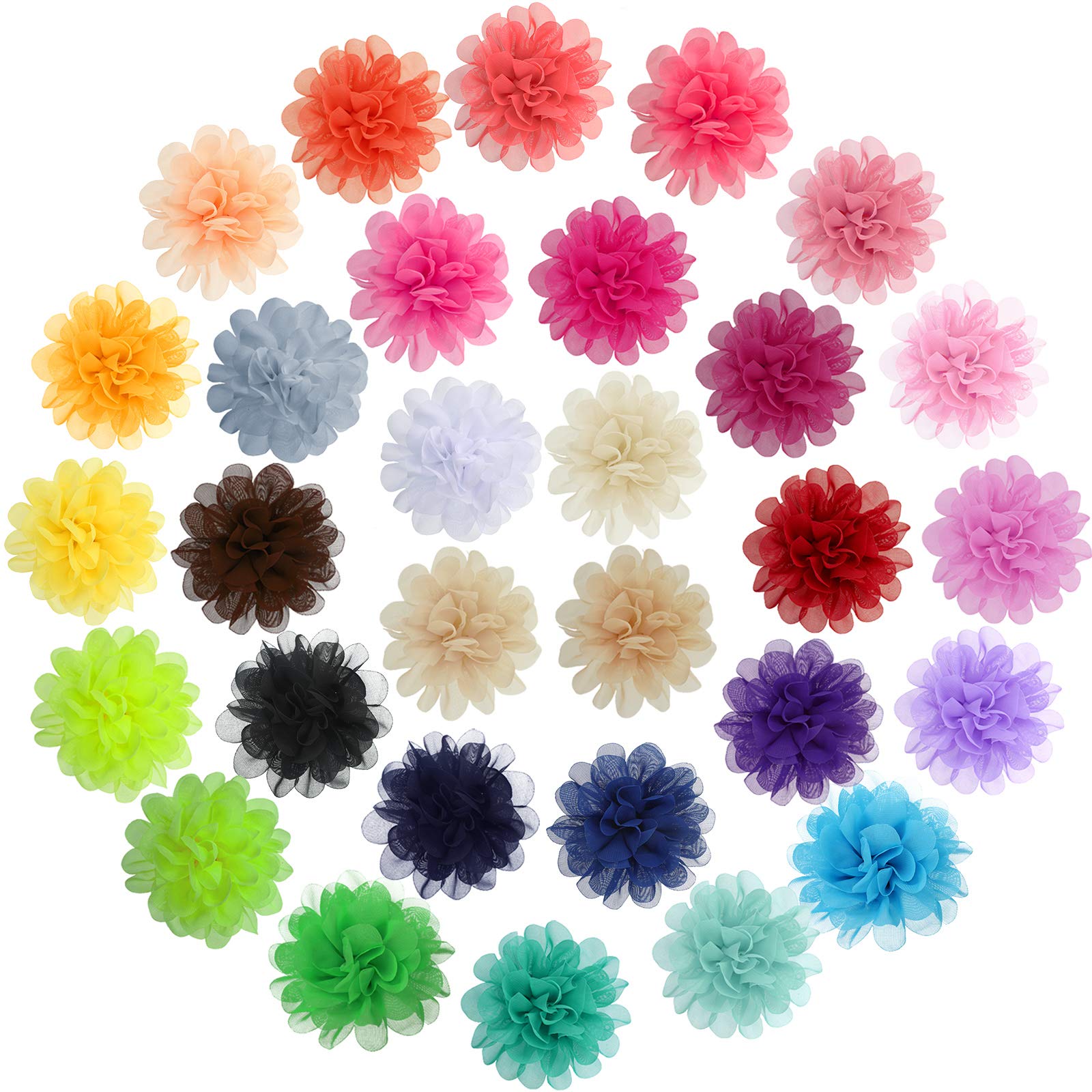Willbond 30 Pieces Dog Collar Flowers Bulk Pet Flower Bow Ties Multi Color Dog Charms Flower For Cat Puppy Dog Collar Grooming Accessories 30 Colors (10 Cm)