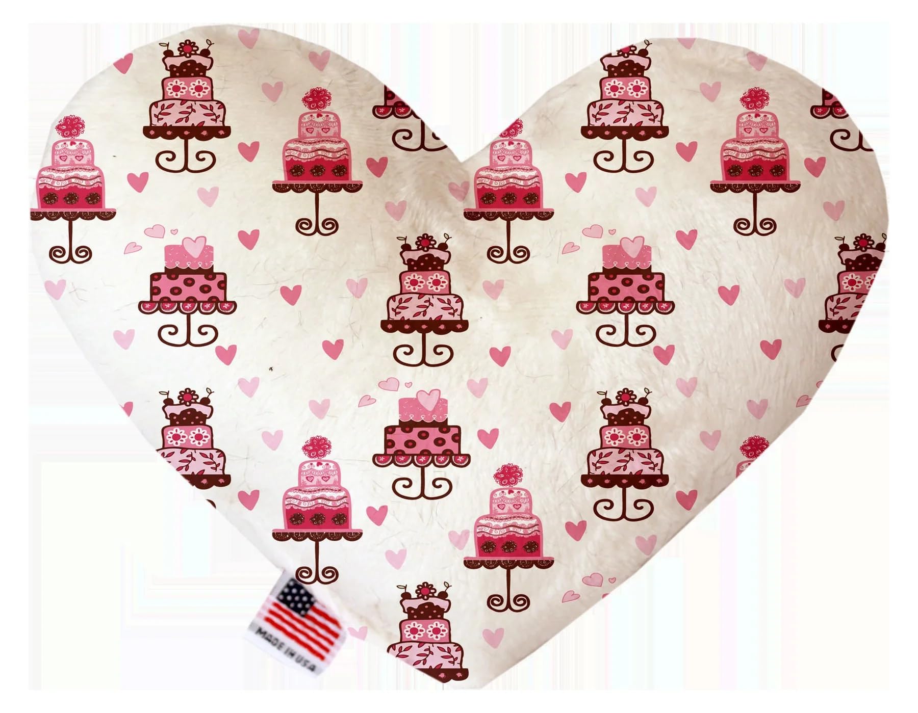 Valentine's Day Pet & Dog Plush Heart or Bone Toy, &quot;Sweet Love Group&quot; (Available in different sizes and 6 pattern options!) Pink WhimsyBirdCages 8&quot; Plush Bone