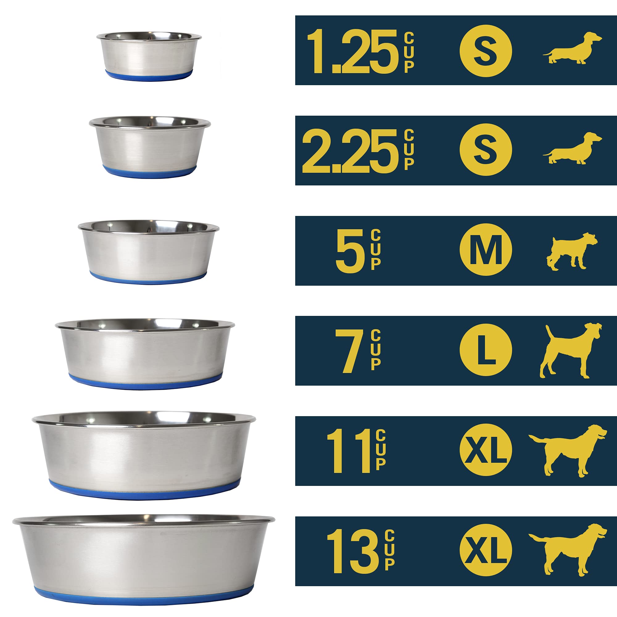 Ourpet'S Durapet Stainless Steel Bowl, 5 Cups, 6.9''X6.9''X2.5''