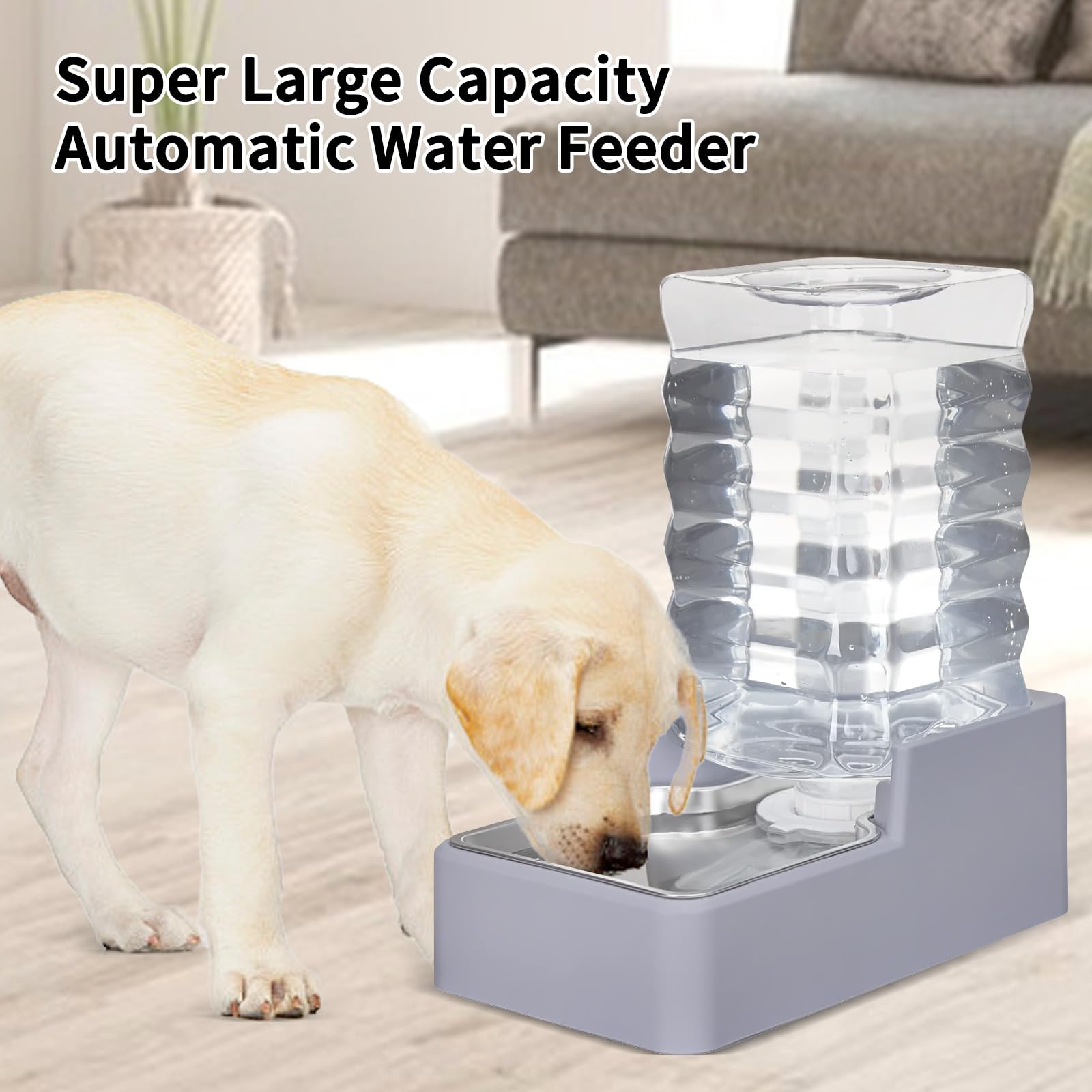 MASOCAT 8L Upgraded Automatic Large Capacity Dog and Cat Water Dispenser with Stainless Steel Bowl,100% BPA-Free,Gravity Waterer