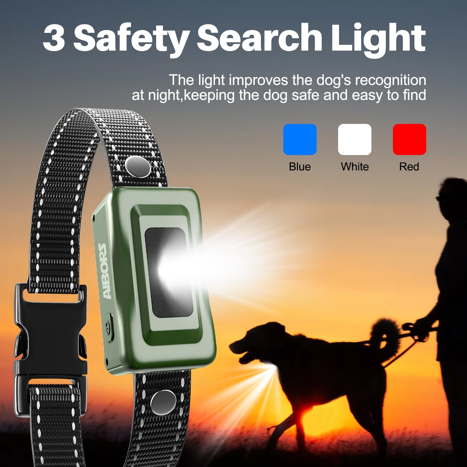 Aibors Dog Shock Collar - 4300Ft Dog Training Collar With Remote,Shock-Lock,Light For Night Walks, Innovative Ipx7 Waterproof Wi