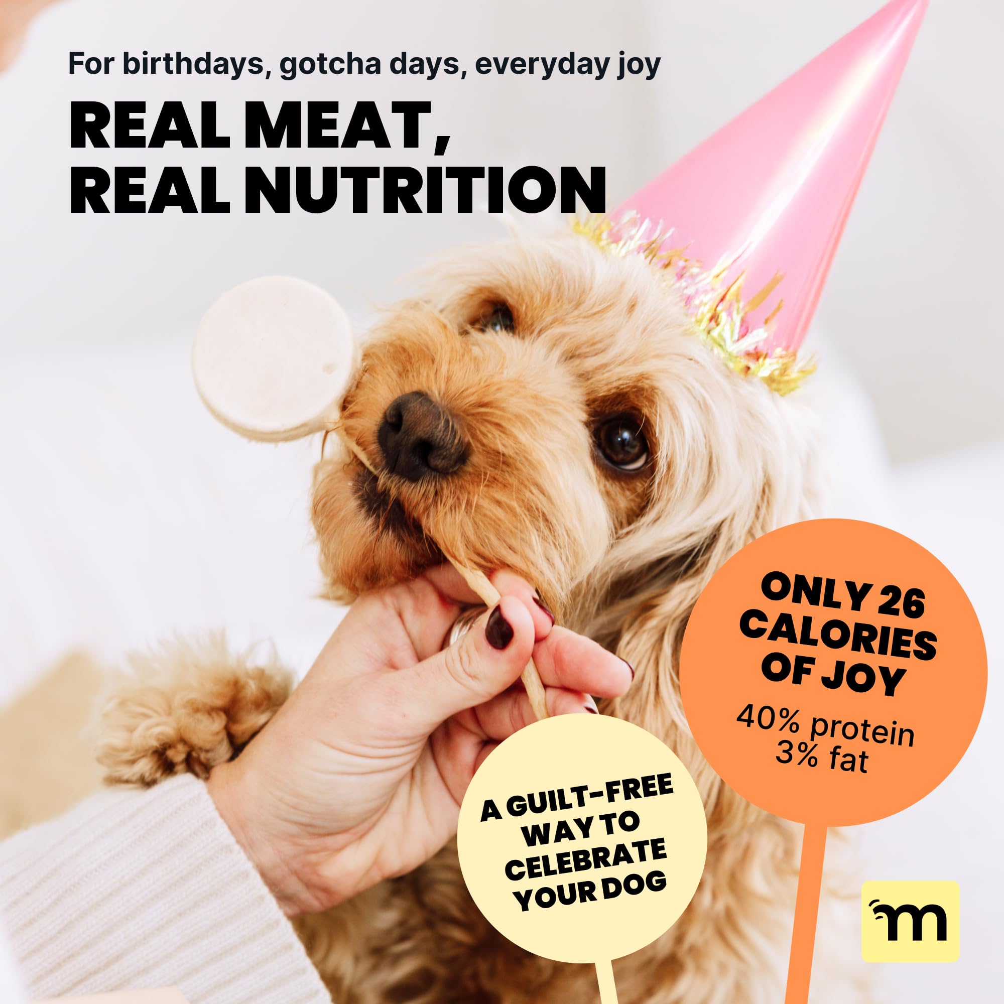 MalsiPree Lollipop Dog Birthday Treats - Freeze Dried, Low Calorie, Healthy Dog Treats - High Protein Chicken Recipe Digestion F