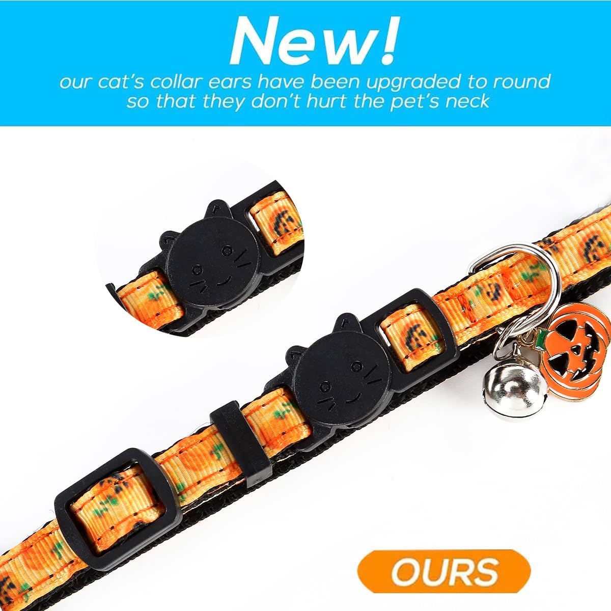 Yizepet Cat Collars With Bells, Breakaway Kitten Collar, Cute Kitty Collar In 4 Pack, Pet Supplies Accessories