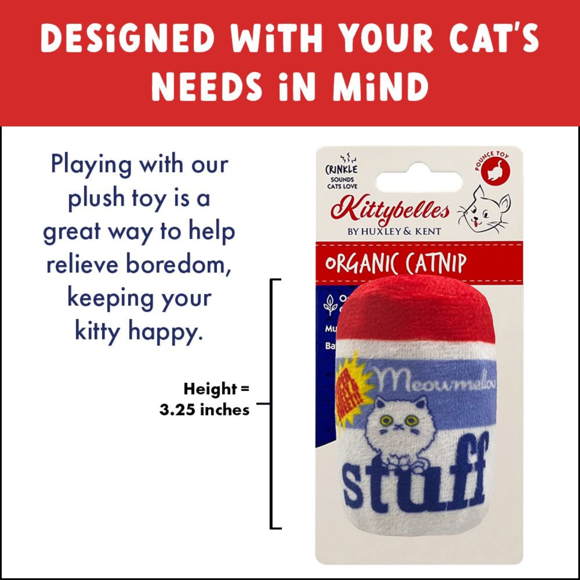 Huxley & Kent Plush Cat Toy | Meowmellow Stuff | Snack Attack Strong Catnip Filled Cat Toy | Plush Interactive Kitten And Cat To