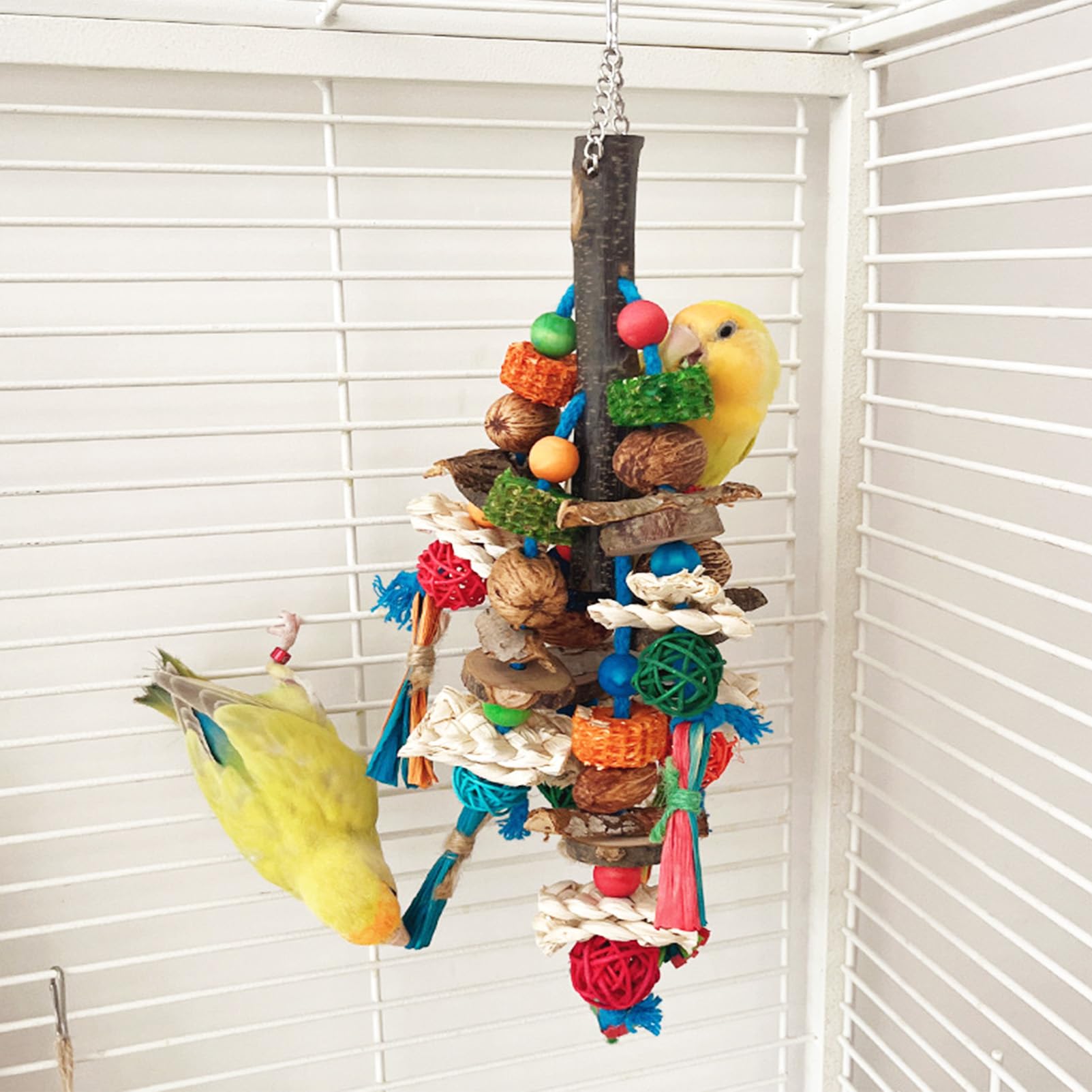 Fbirdy Bird Chew Toys, Hanging Chew Toys For Birds Parrot Toys For Large Birds, Bird Cage Accessories For Parrots Parakeet, Chin