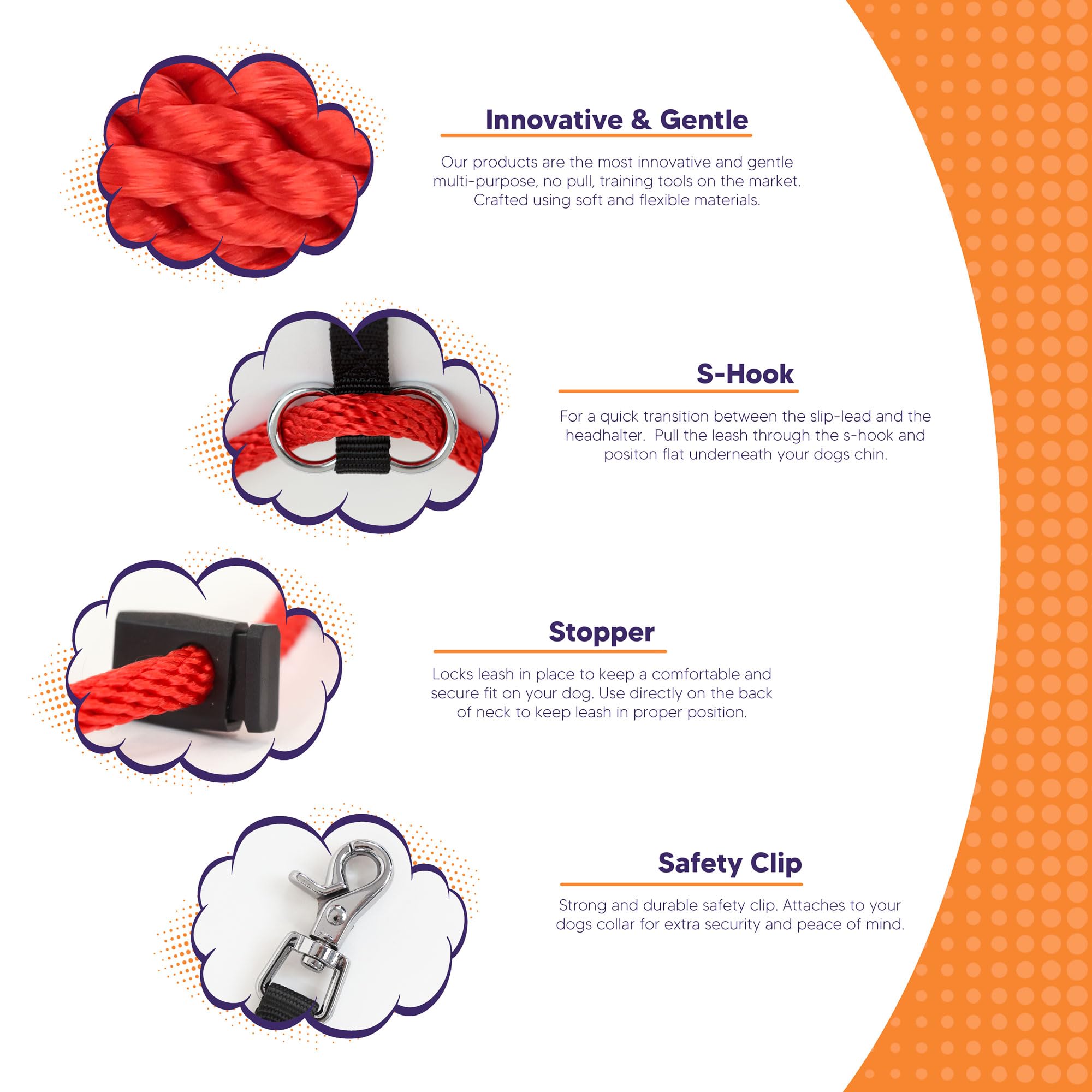 Heather'S Heroes The Sidekick No-Pull Leash, Red, Mini