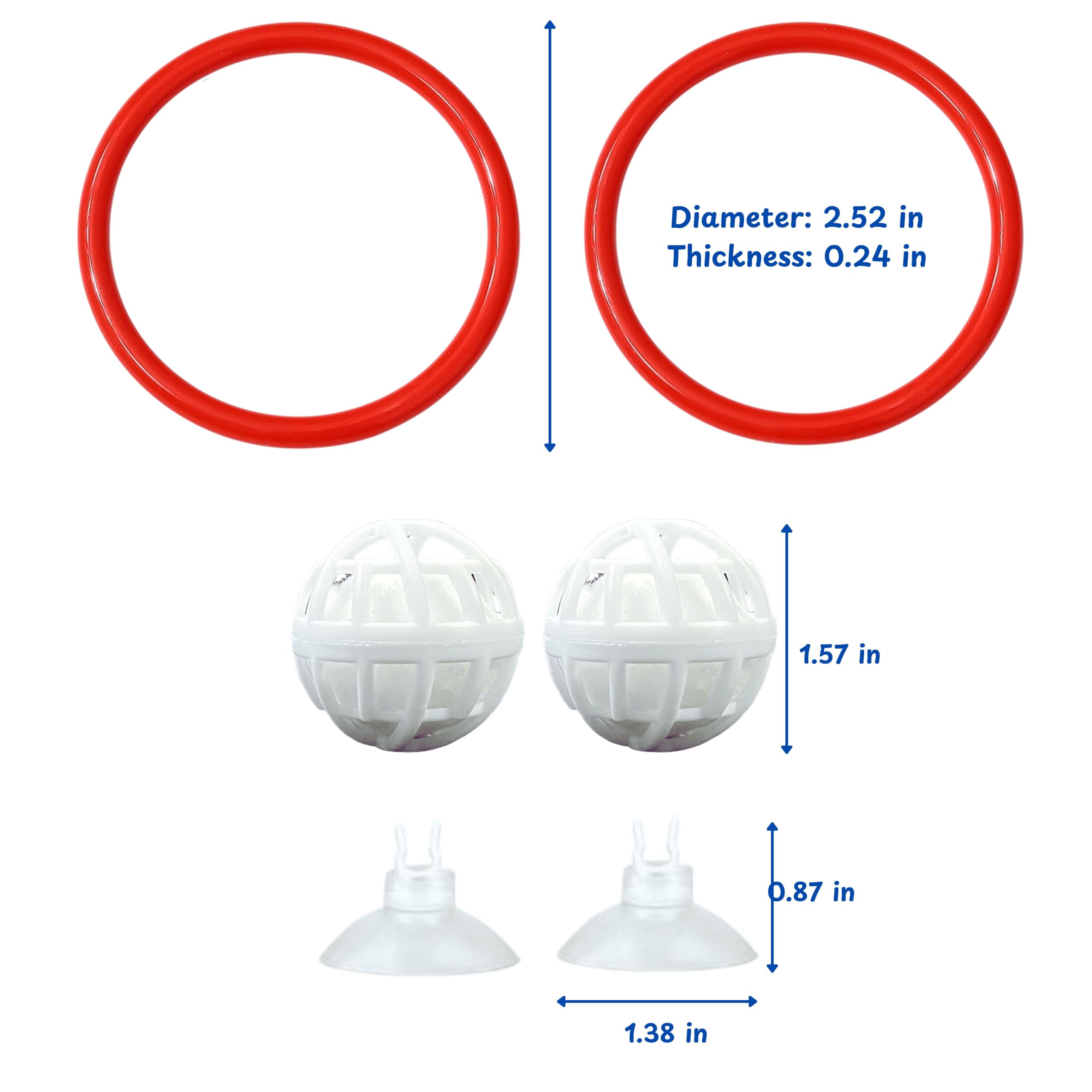 Betta Fish Exercise Ring And Filter Balls Set, Betta Ring And Turtle Water Cleaner Ball, Fish Feeder Rings With Nitrifying Balls