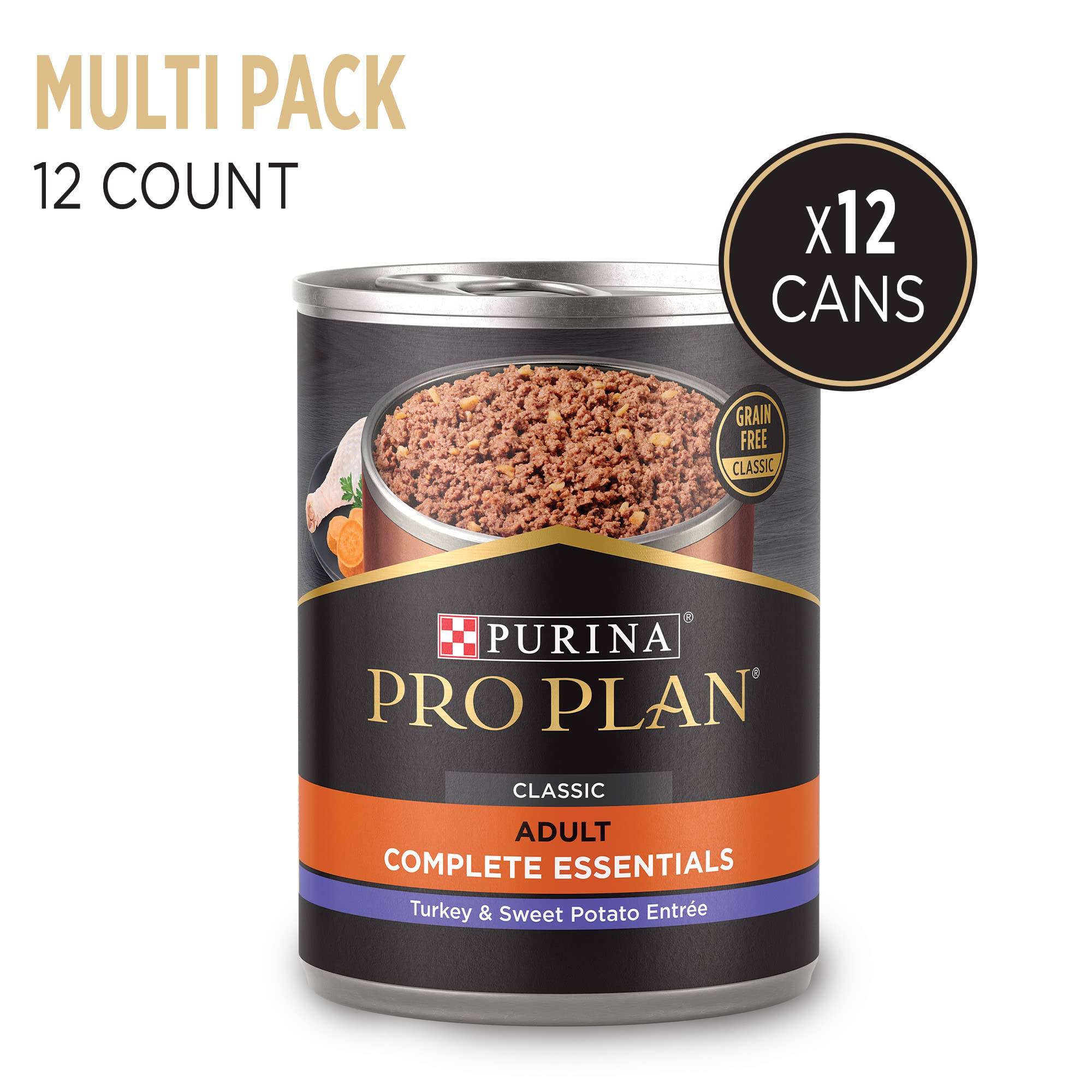 Purina Pro Plan Dog Food, Grain Free Wet Classic Turkey and Sweet Potato Entr  e - (Pack of 12) 13 oz. Cans