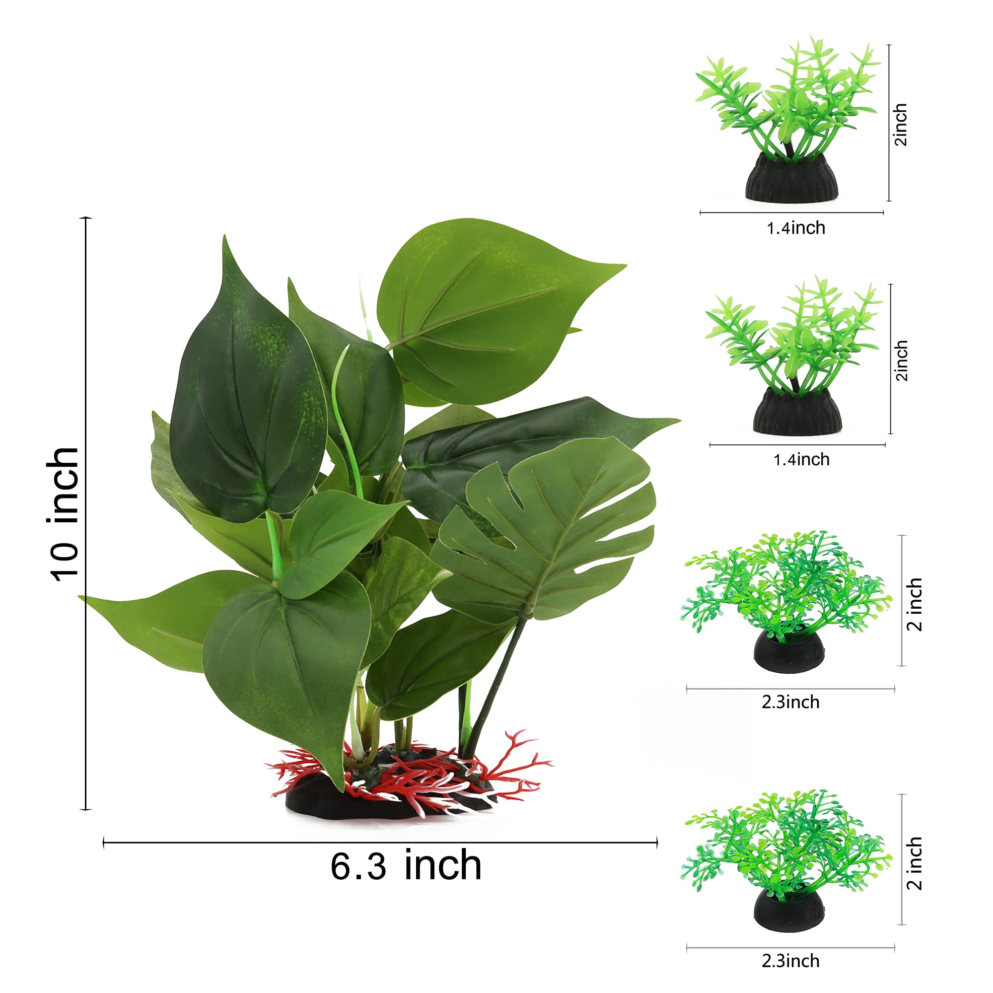 Alegi Aquarium 10 Inch Silk Plants For Betta Fish Tank, Underwater Aquatic Water Grass Decor