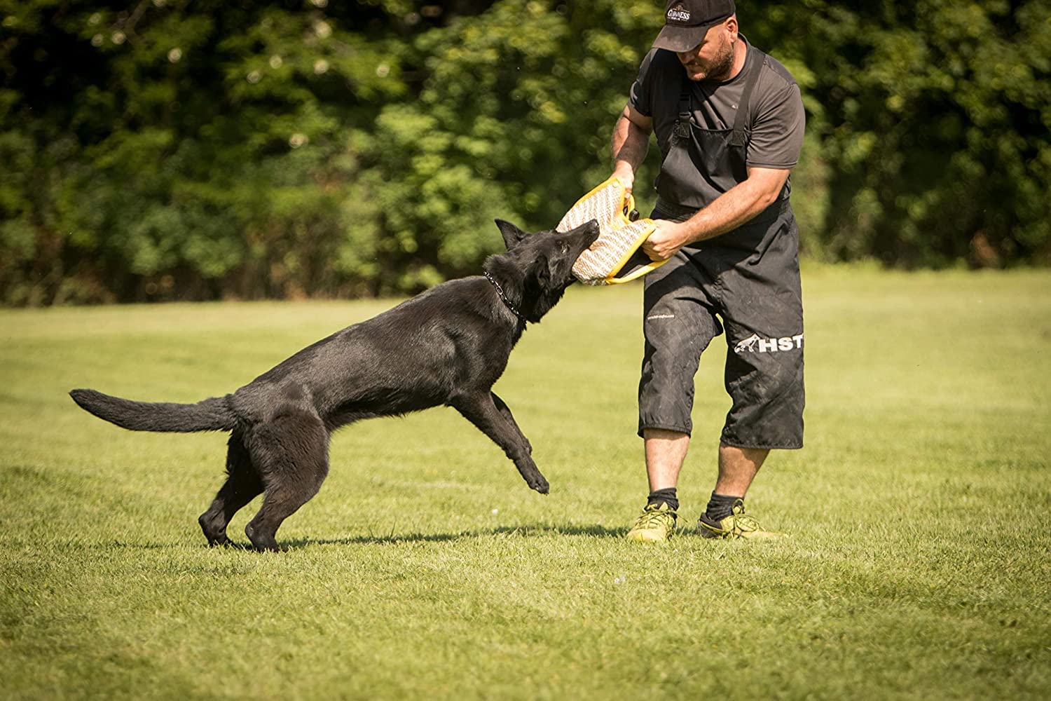 Yes4Quality Durable Dog Bite Wedge 13X10 Inches, Safe Biting Pillow W/ 2 Comfy & Strong Handles, Tough Jute Tug Toy For Med To Large Dogs, Ideal For Tug Of War, K9, Ipo Schutzhund & Puppy Training