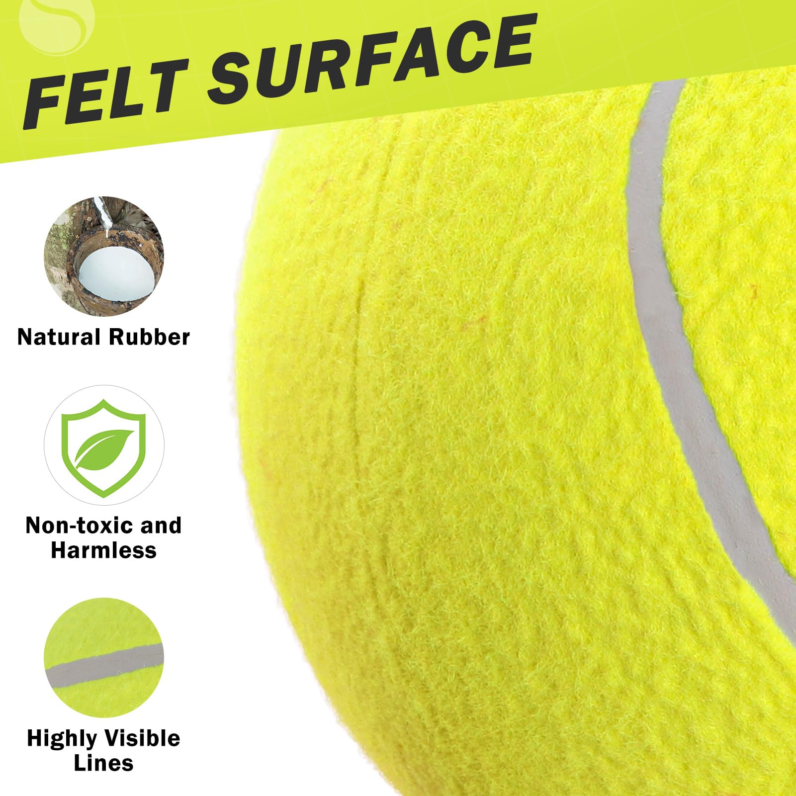 Scenereal Large Tennis Ball For Dogs, 9.5'' Inflatable Dog Toy Balls For Large Medium Small Dogs Puppies, Funny Interactive Spor