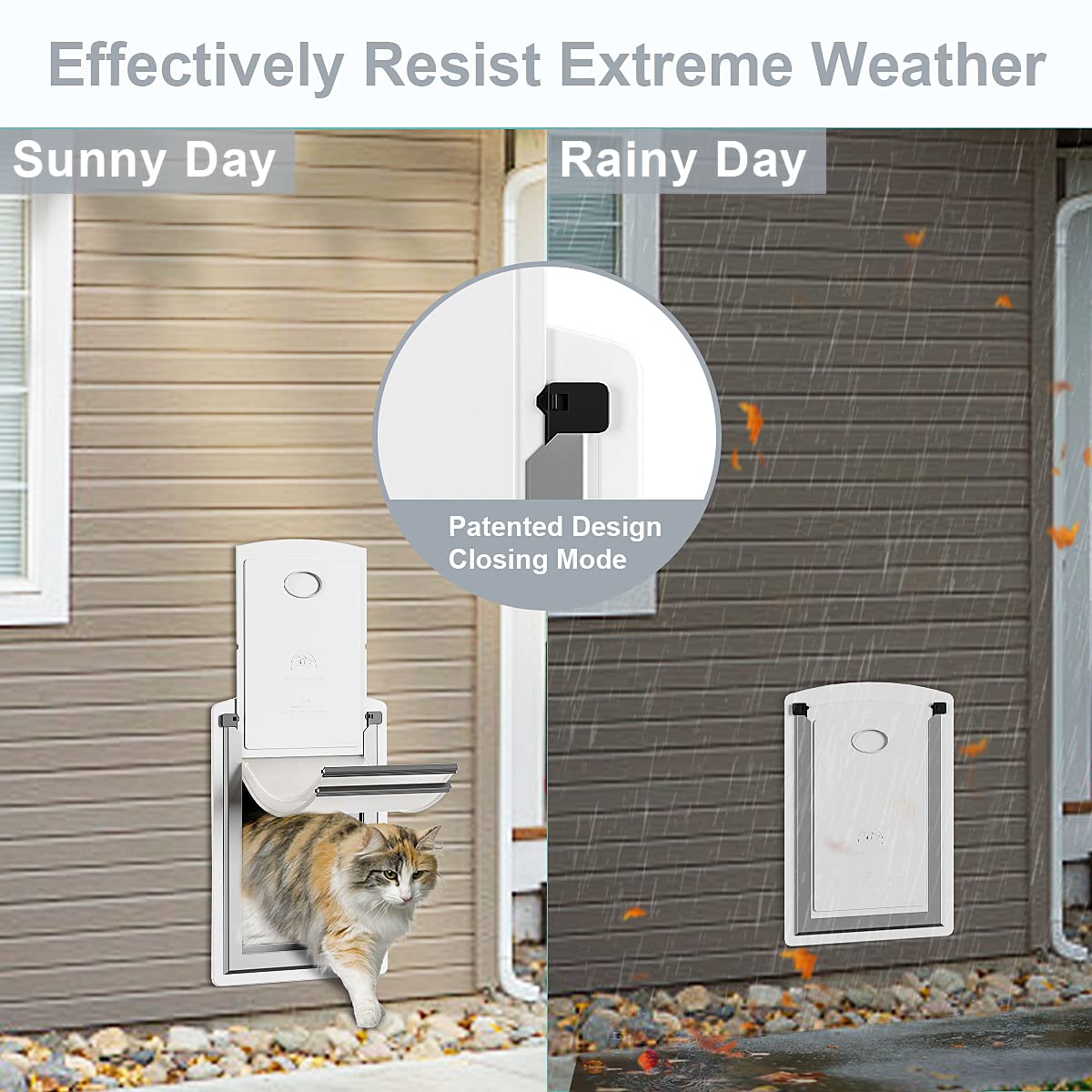 DECORMAX Steel Dog Door for Wall, Telescoping Tunnel and Steel Frame, Double Magnetic Flaps and 2 Sliding Lock Panels, Easy to I