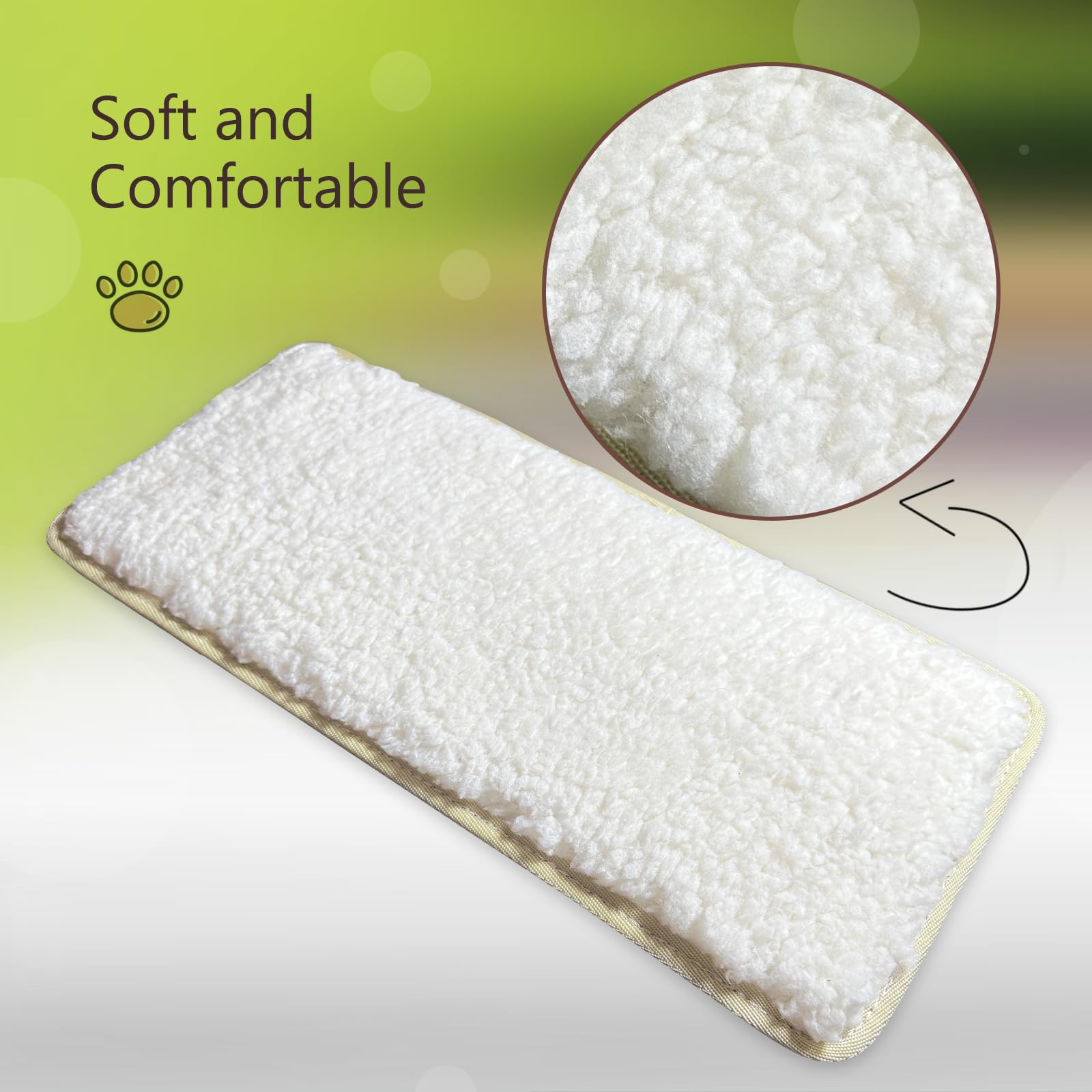 Replacement Pad For Dog Carrier Cat Carrier Pet Carrier, Plush And Rattan Mats, Double-Sided, Dog Bed Mat Crate Mat Kennel Pad 2