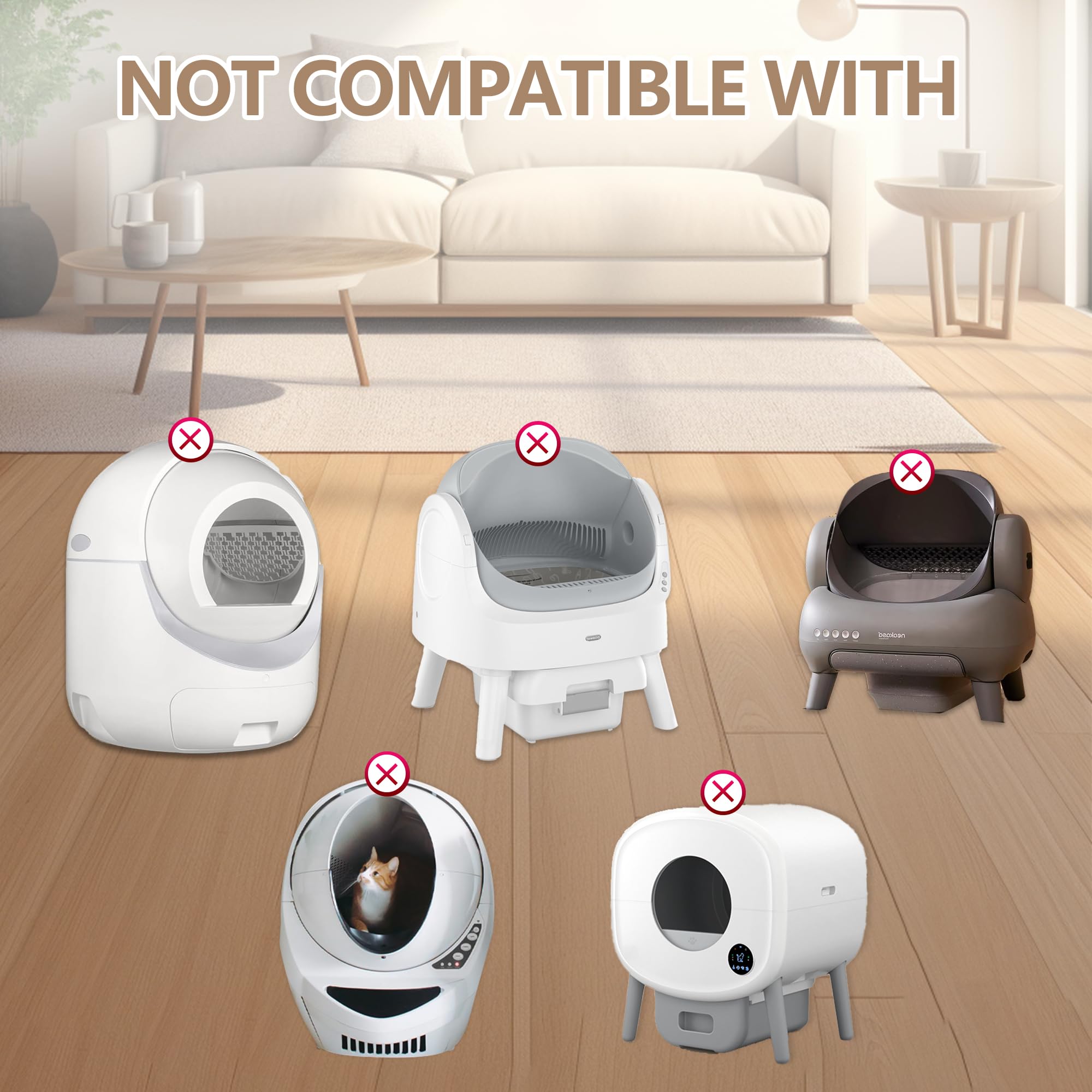 60 Count Self Cleaning Litter Box Bags, Pet Waste Bags Liners With Drawstring Heavy Duty For Automatic Cat Litter Box -19'' X 18