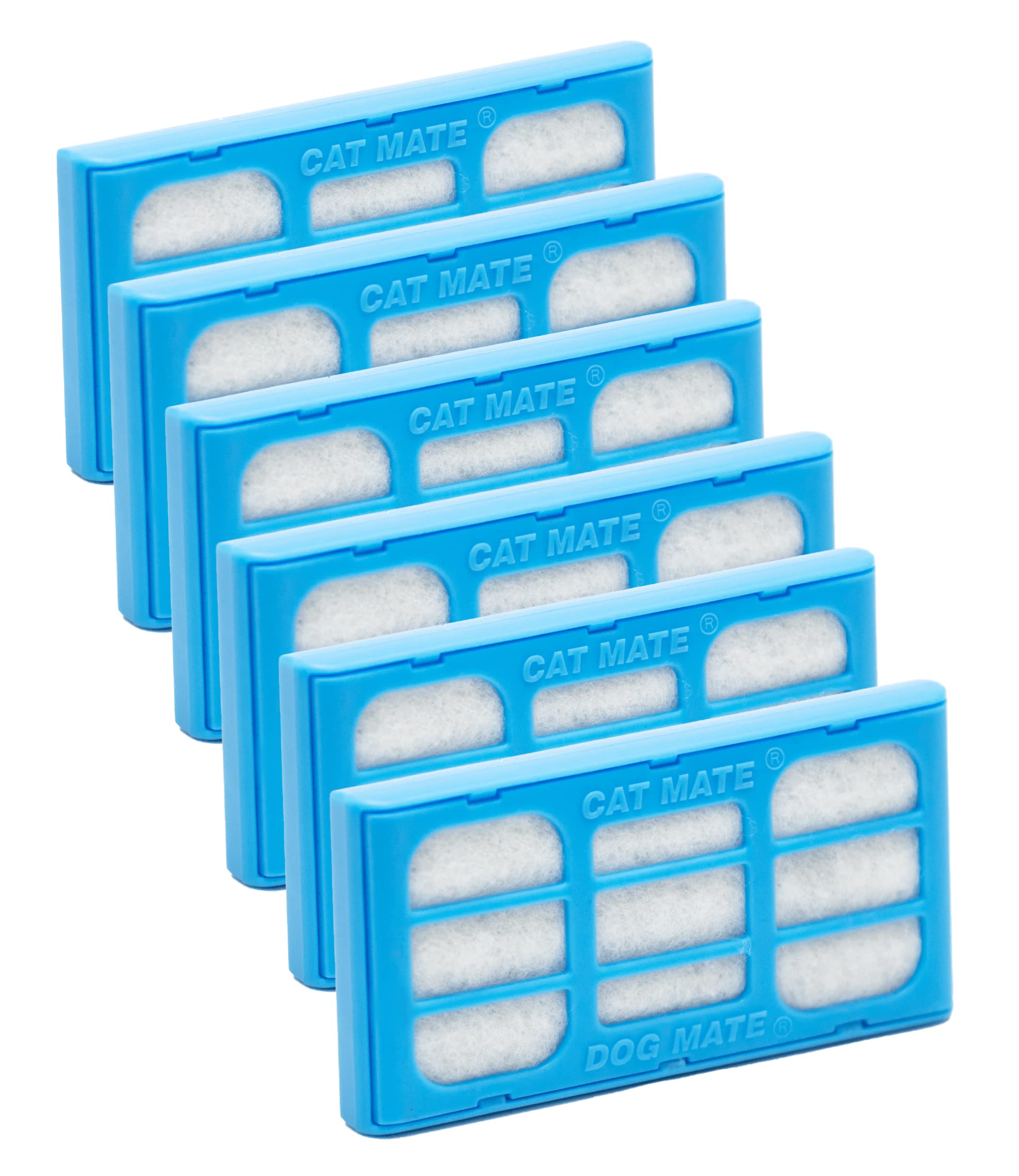 Cat Mate 6-Pack Replacement Fountain Filter Cartridges (Compatible With All Cat Mate / Dog Mate Fountains)