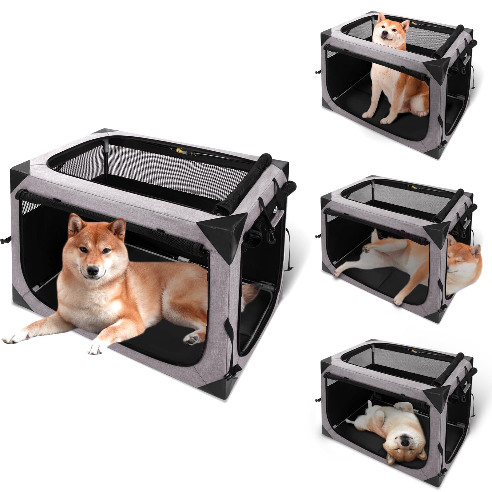 Dog Crate,30X21X21 Inch Large Dog Crate For Large Or Medium Dogs, Portable And Foldable Design Of Dog Cage, Perfect For Travel O