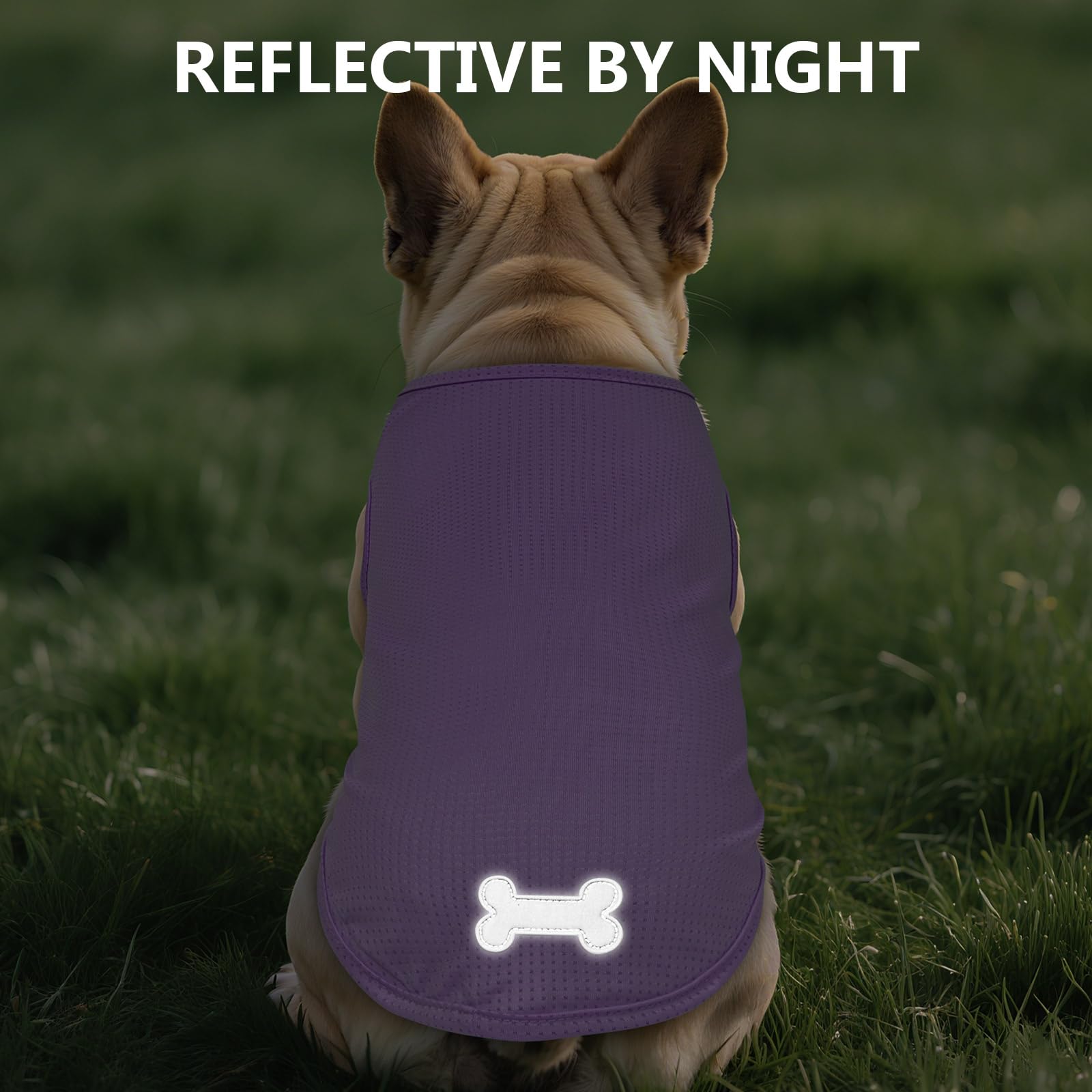 Kyeese 2 Pack Dogs Shirt For Small Dogs Quick Dry Lightweight Dog T-Shirts With Reflective Label Tank Top Sleeveless Vest Dog Cl