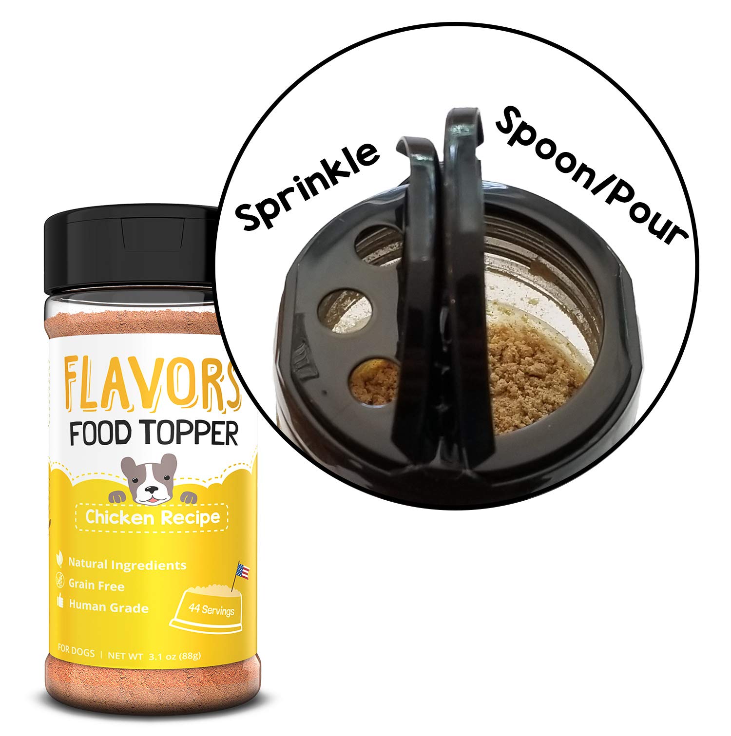 BEAUMONT BASICS Flavors Food Topper and Gravy for Dogs - Chicken Recipe with Bone Broth, 3.1 oz. - Natural, Grain Free - Perfect
