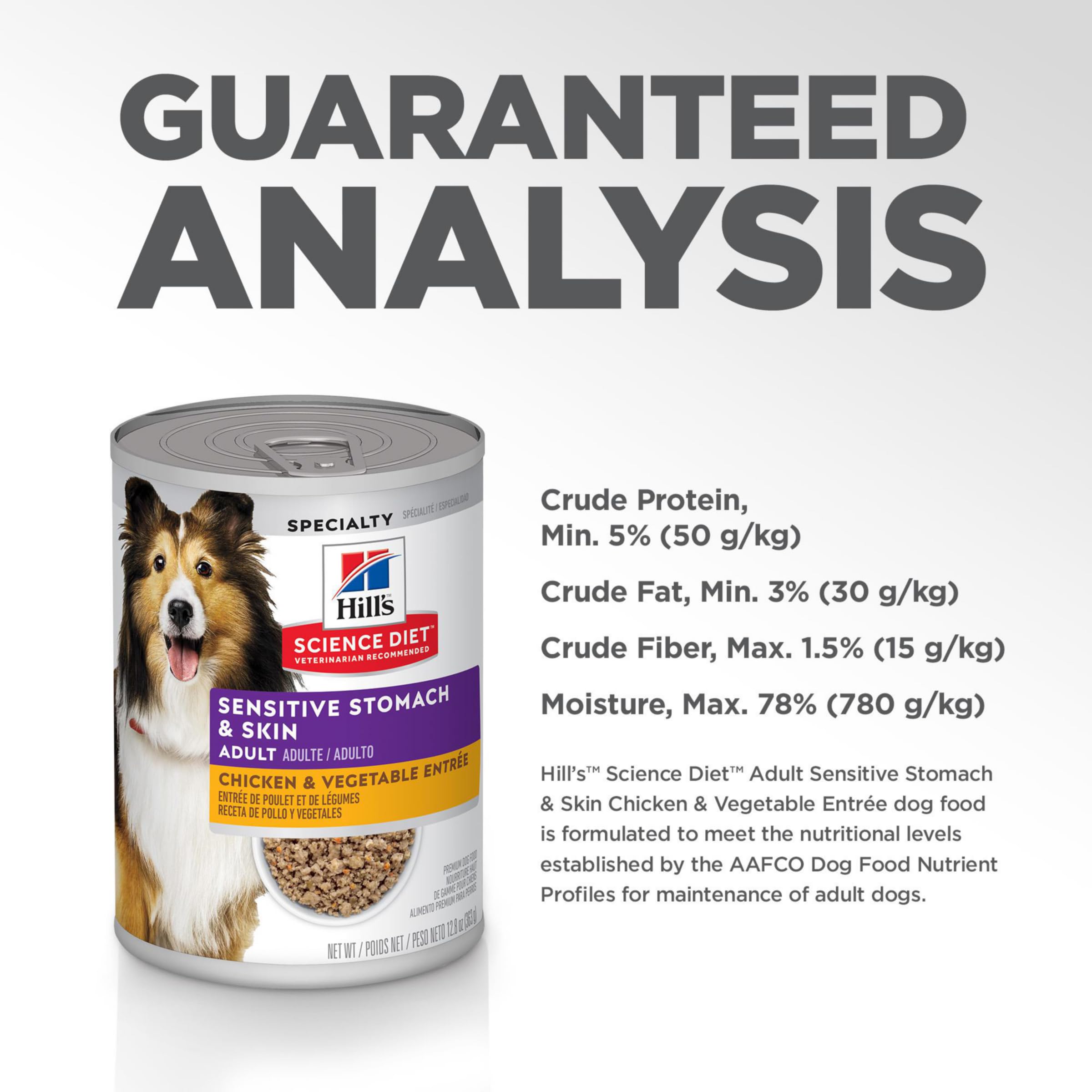 Hills Science Diet Sensitive Stomach & Skin, Adult 1-6, Stomach & Skin Sensitivity Support, Wet Dog Food, Chicken & Vegetables