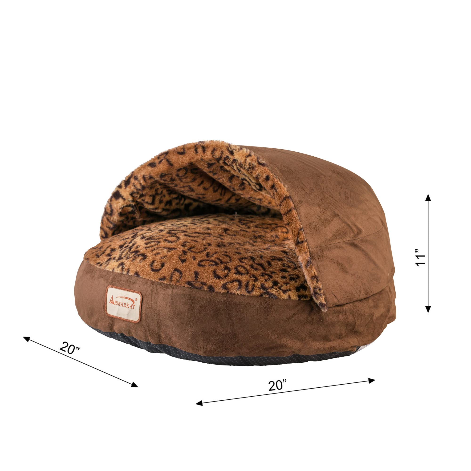 Armarkat Cat Bed, Mocha and Leopard