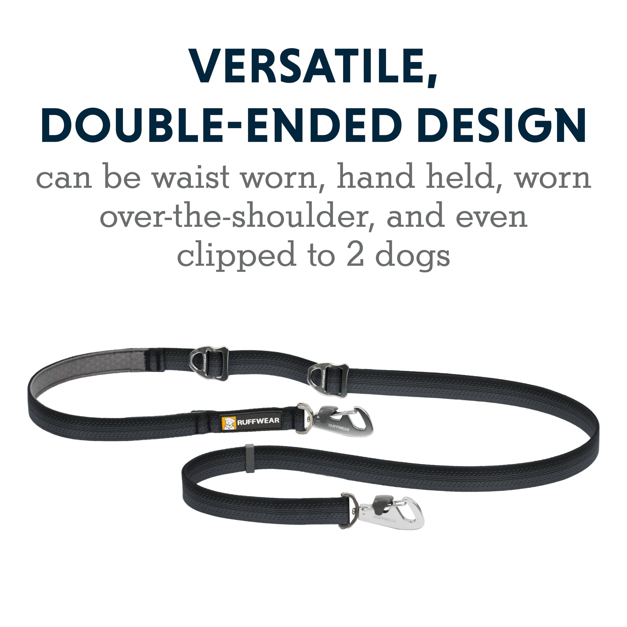 Ruffwear, Switchbak Dog Leash, Convertible & Adjustable Lead For Everyday Use, Basalt Gray