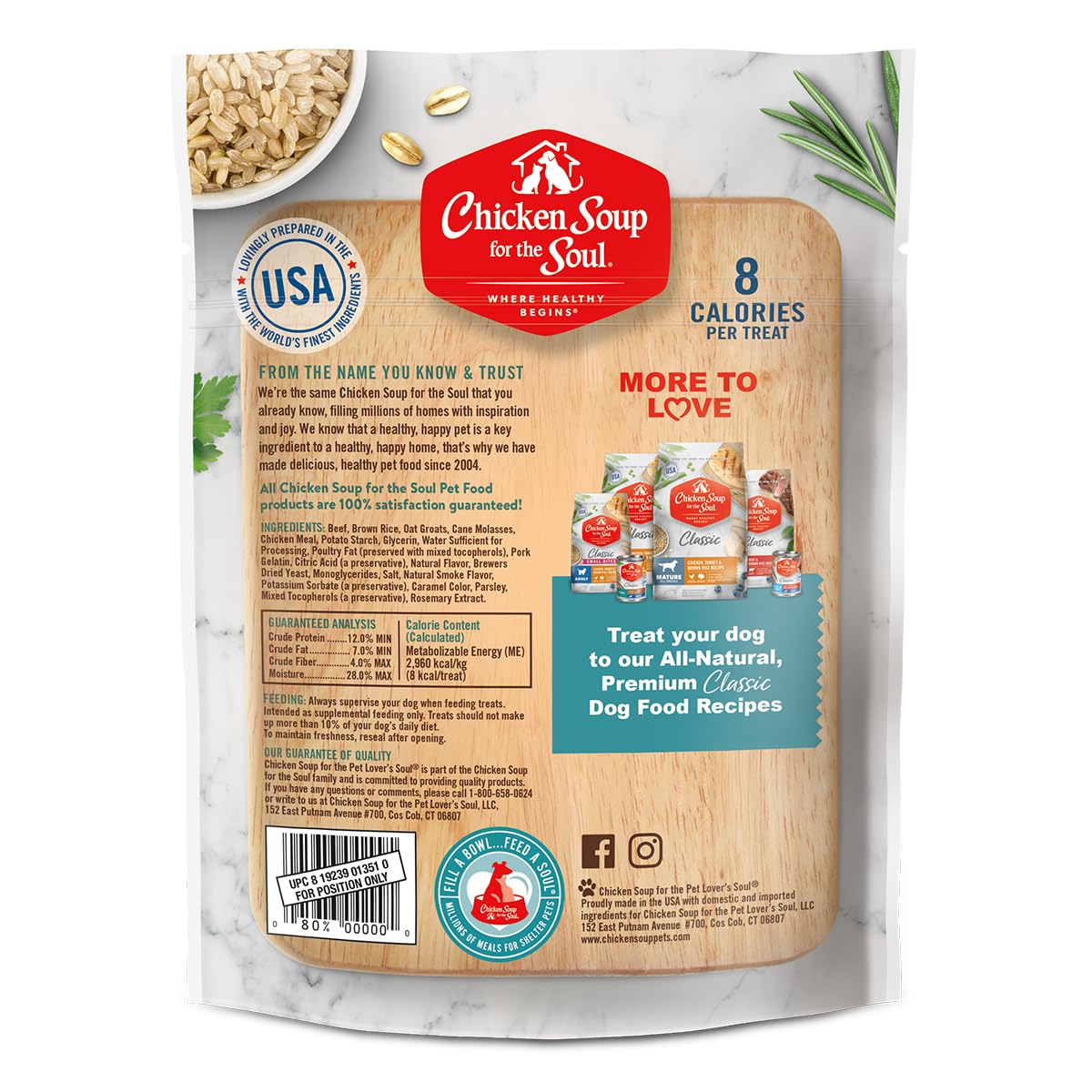 Chicken Soup For The Soul Pet Food Savory Snacks Dog Treats, Beef, 6 Ounce Bag | Soy, Corn & Wheat Free, No Artificial Flavors o