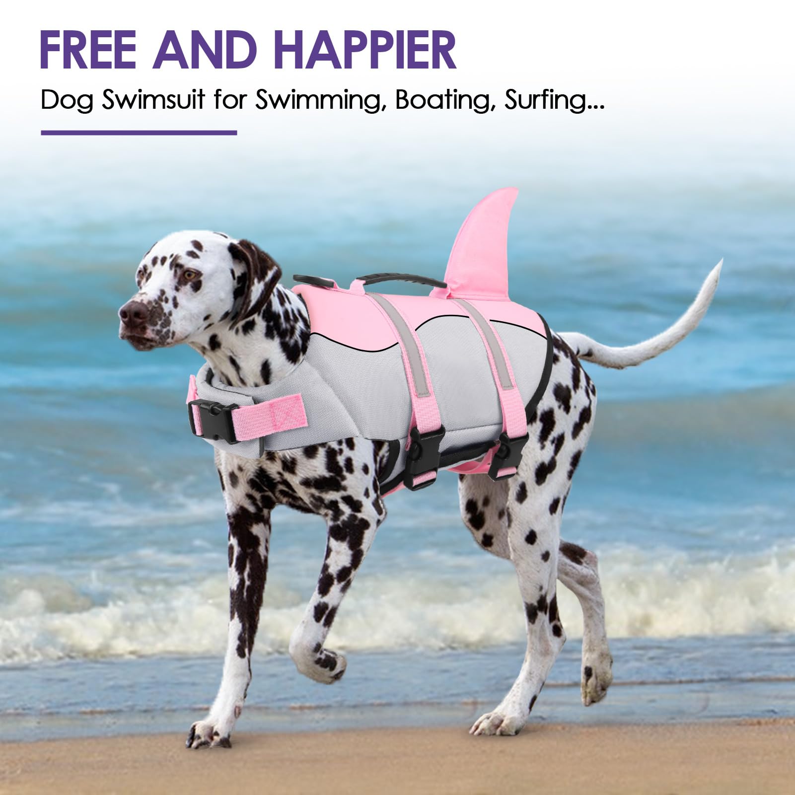 Dog Life Jackets, Ripstop Pet Floatation Life Vest For Small, Middle, Large Size Dogs, Dog Lifesaver Preserver Swimsuit For Wate