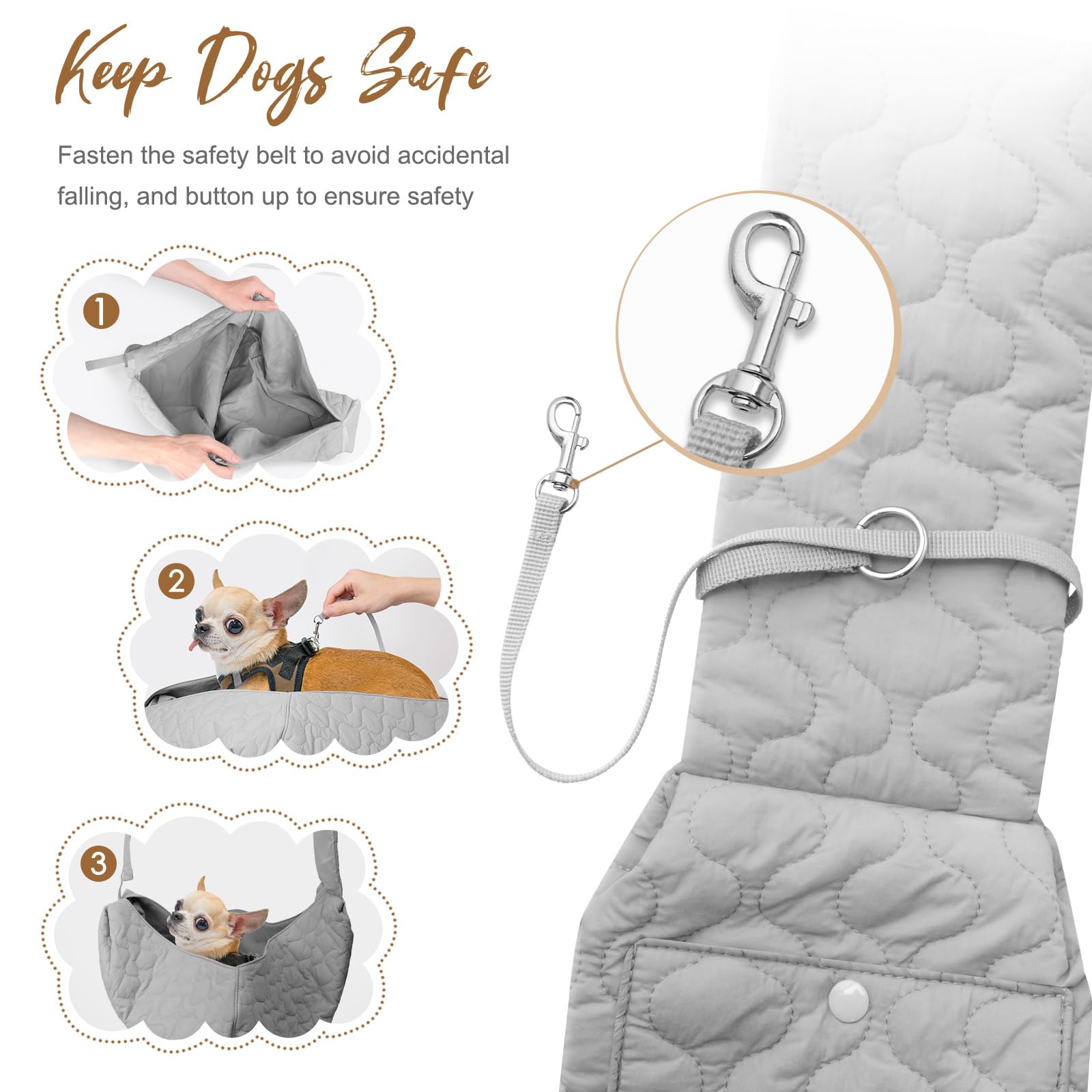 Jourcraf Dog Sling For Small Dogs, Hands Free Dog Sling Carrier, Padded Adjustable Pet Soft Carrier With Adjustable Shoulder Str