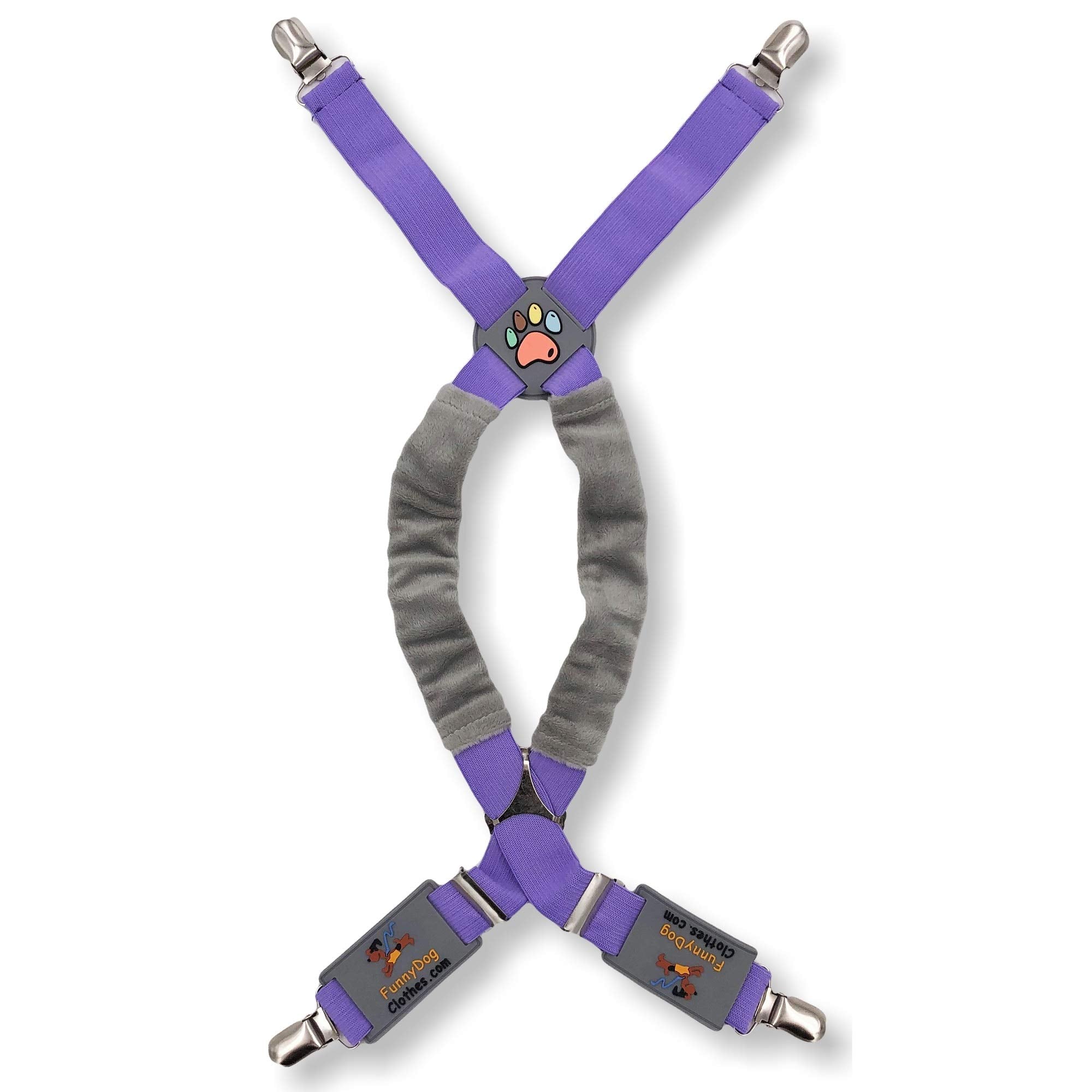 Funnydogclothes Dog Suspenders For Pet Clothes Apparel Diapers Pants Skirt Belly Bands Small Medium And Large Dogs (L/Xxl: 25Lb - 100Lb, Purple)