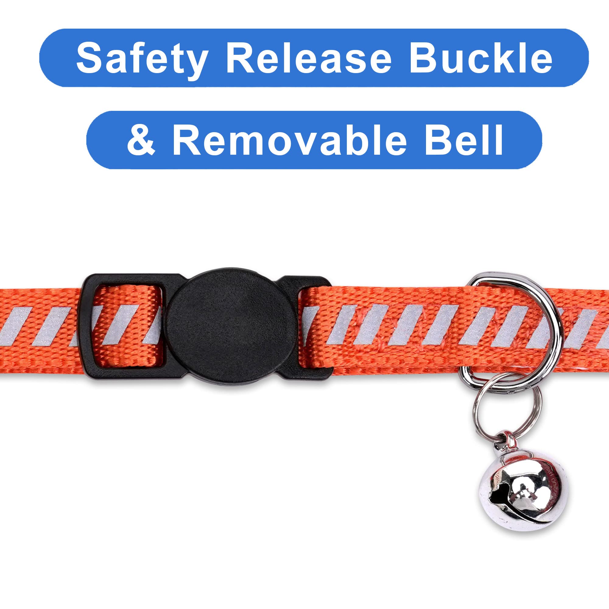 Pawtitas Personalized Cat Collar With Safety Buckle And Removable Bell Cat Collar With Name Phone Number Kitten Adjustable Colla