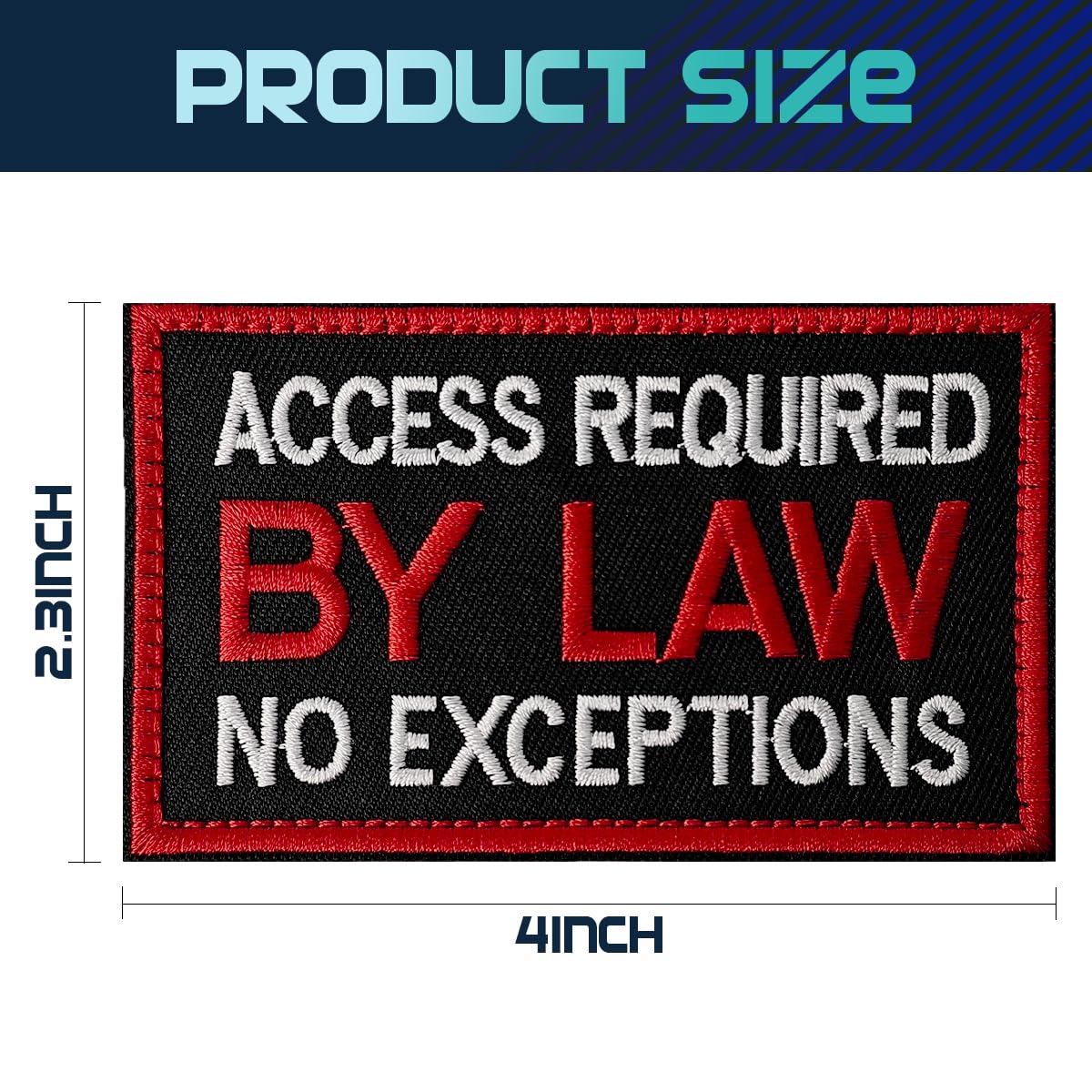 TACVEL 2 Pieces Access Required by Law No Exceptions Dog Patches with Hook Backing for Service Animal Vests, Harnesses