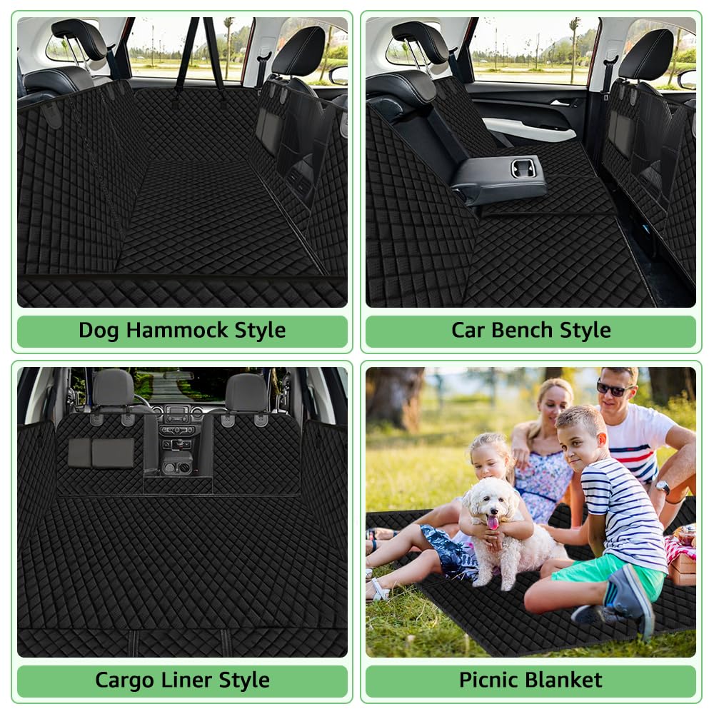 Vailge 100% Waterproof Convertible Dog Car Seat Covers, Waterproof Dog Seat Cover With Mesh Window, Heavy Duty Seat Cover For Dogs, Dog Car Hammock Pet Seat Cover For Cars Trucks Suvs,Black,Standard