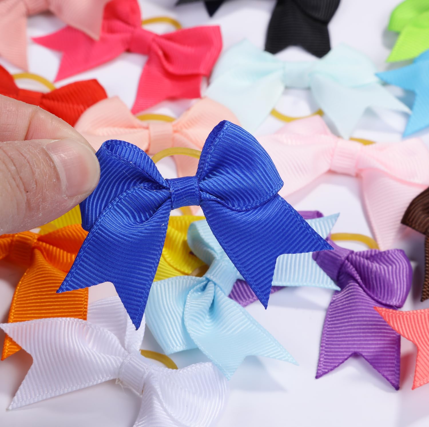 Clipband Puppy Dogs Hair Barrettes Bows With Rubber Bands,Hair Accessories Bow Pet Grooming Cute Pet Small Hair Bowkno