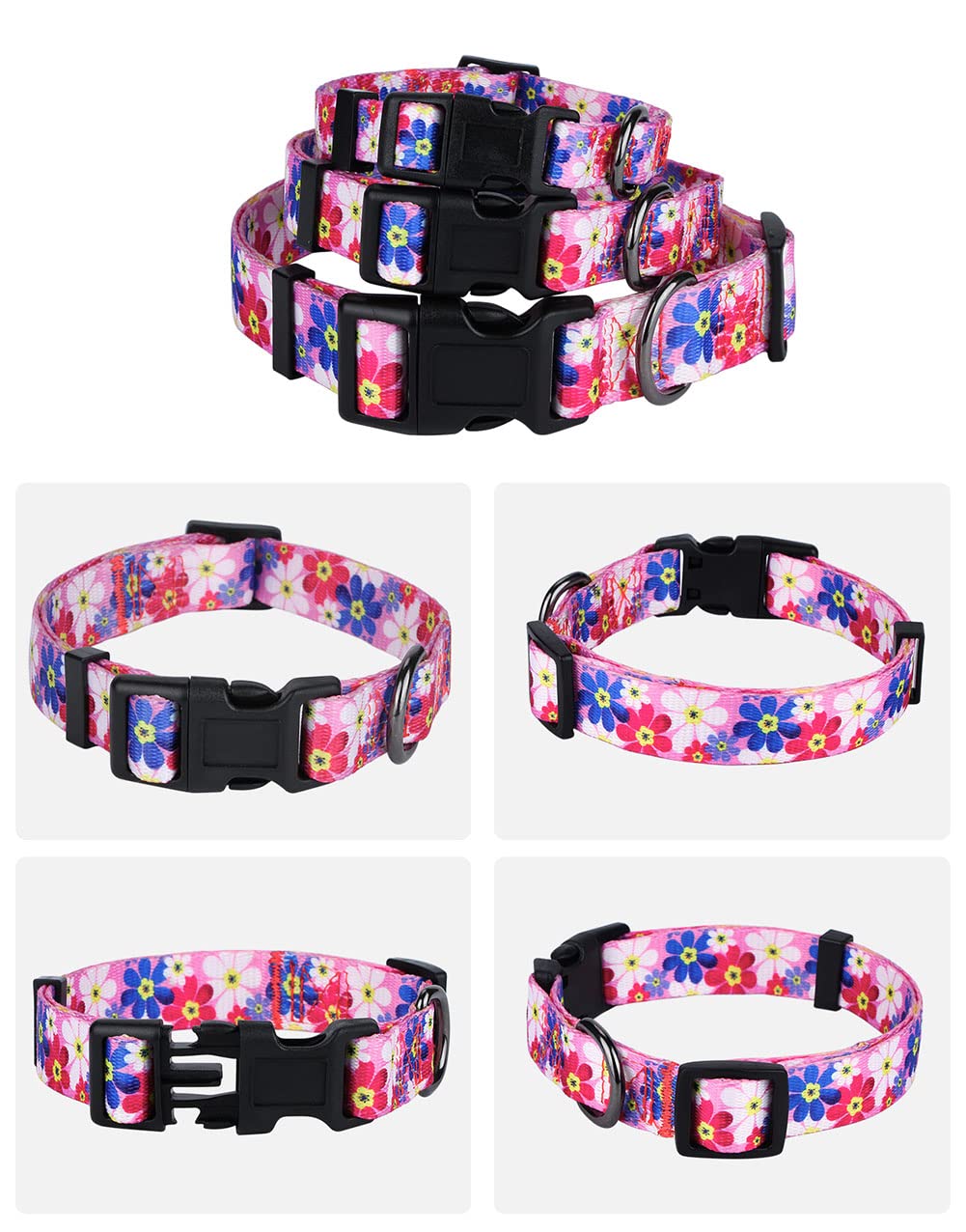 Rhea Rose Dog Collar Special Design Personalized Cute Girl Soft Collars Sunflower, Medium