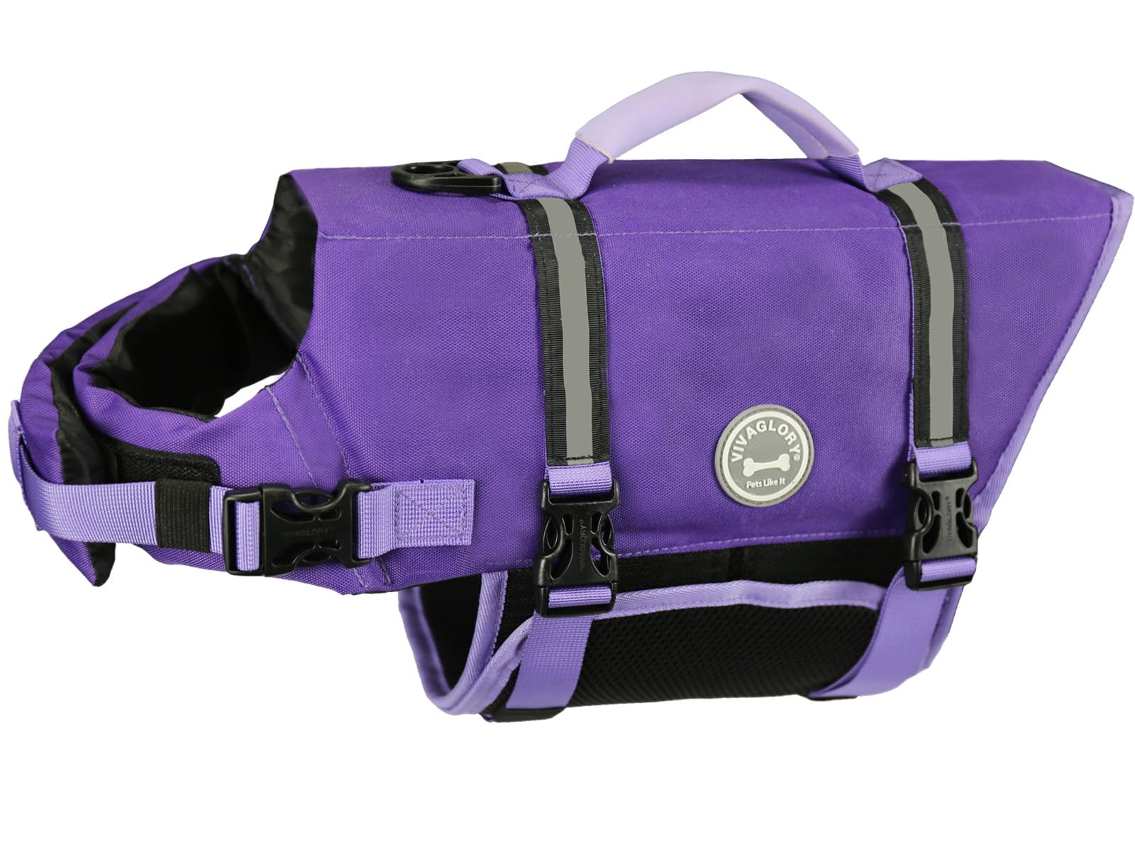 Vivaglory Ripstop Dog Life Jacket For Small Medium Large Dogs Boating, Dog Swimming Vest With Enhanced Buoyancy & Visibility, Pu